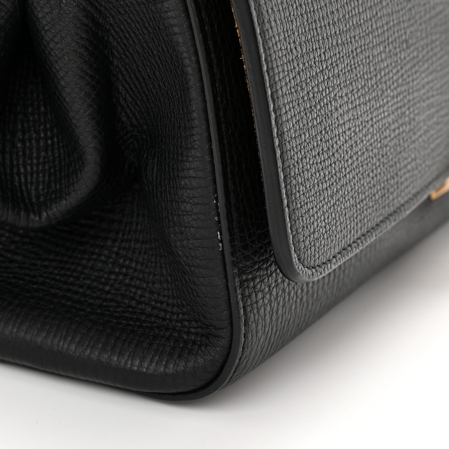 Textured Calfskin Small BV Angle Shoulder Bag Black