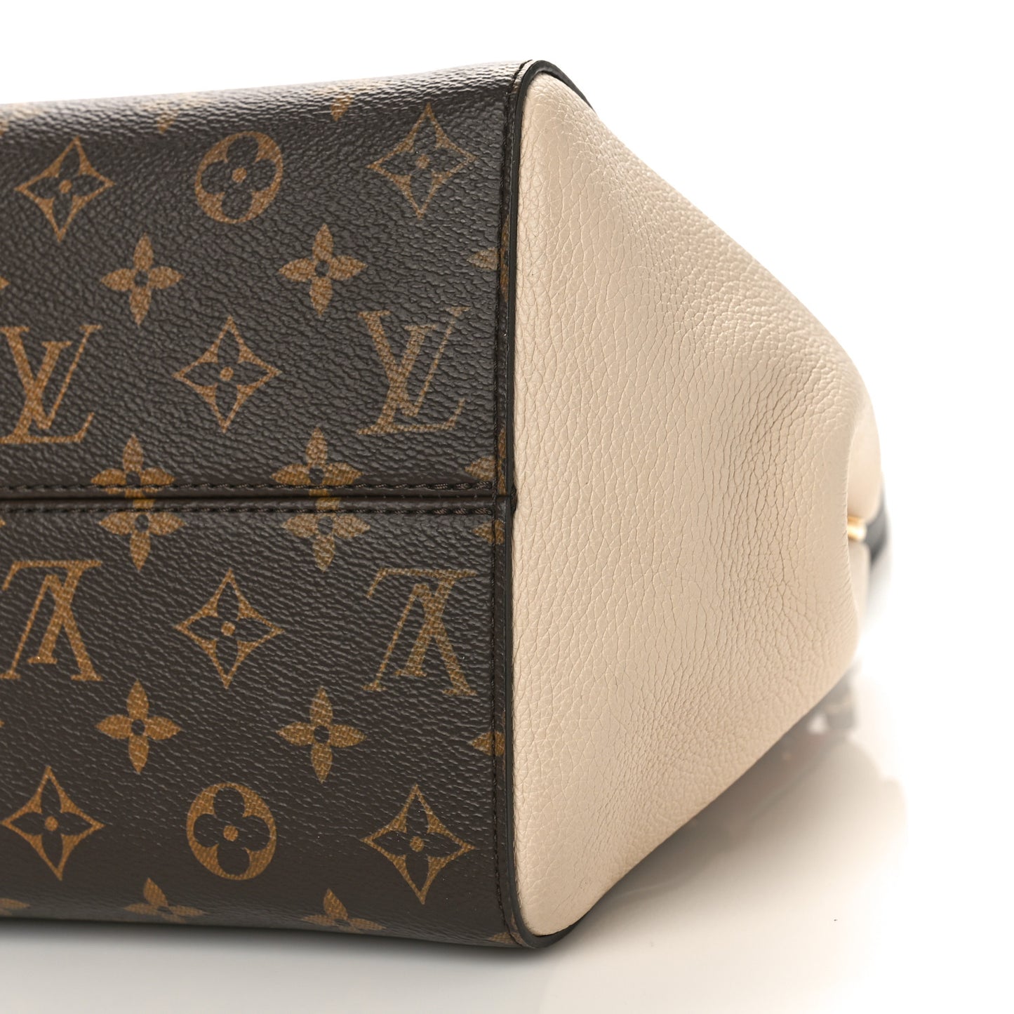 Calfskin Monogram Fold Tote PM Cerise Cream Black