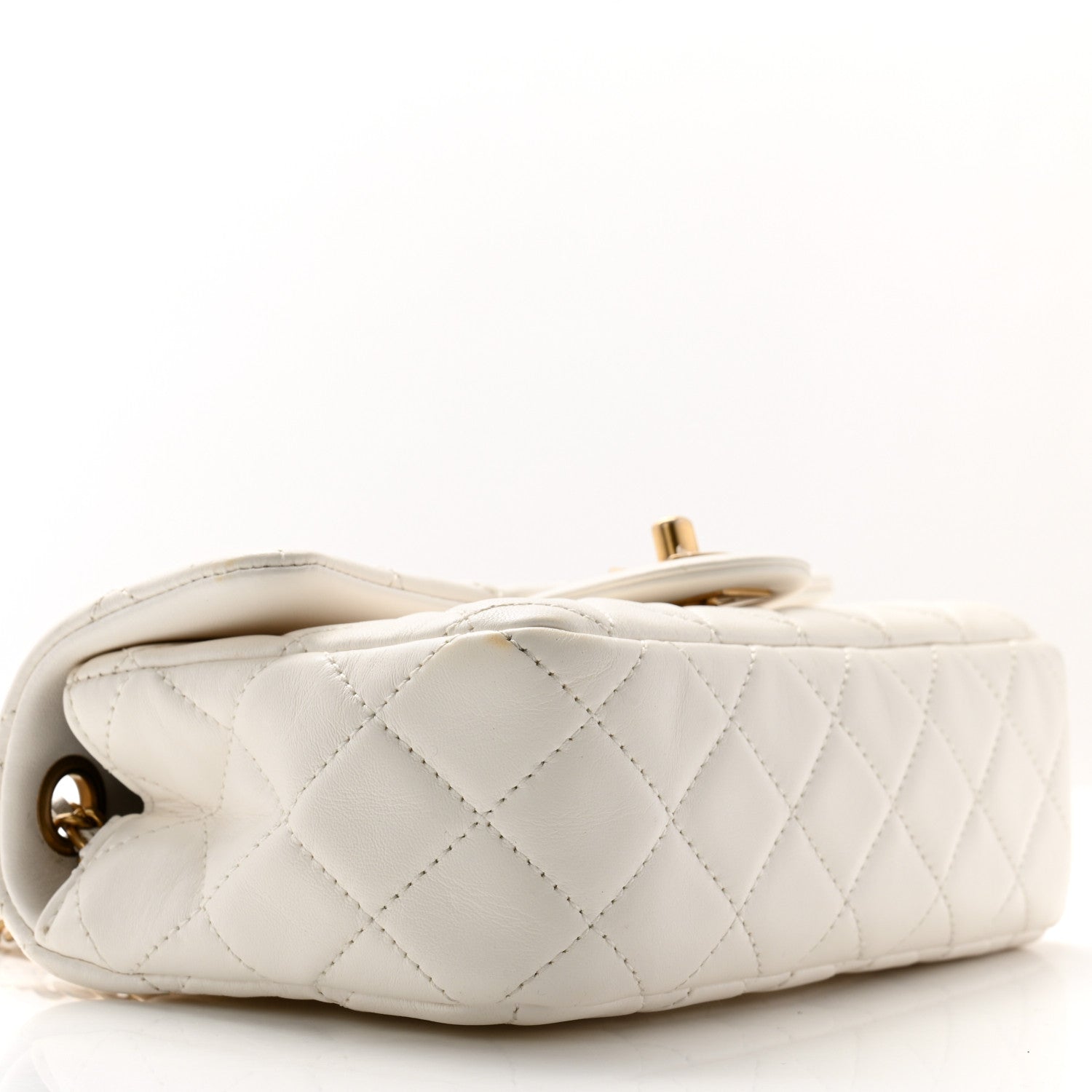 Chanel Lambskin Quilted Mini Rectangular Pearl Crush Flap White 9 of 12