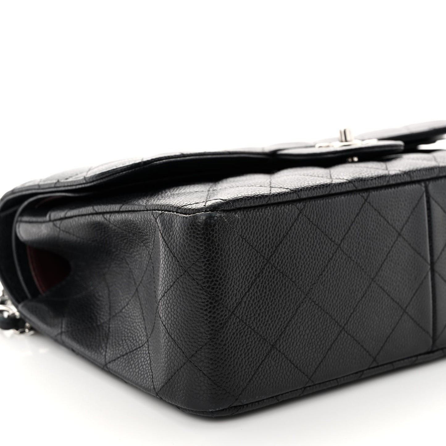 Caviar Quilted Jumbo Double Flap Black