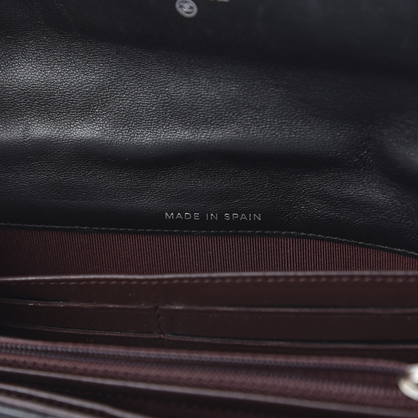 Lambskin Quilted Large Gusset Flap Wallet Black