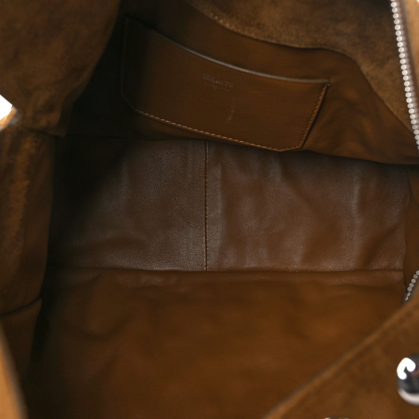 Suede Calfskin Studded Elena Nougat