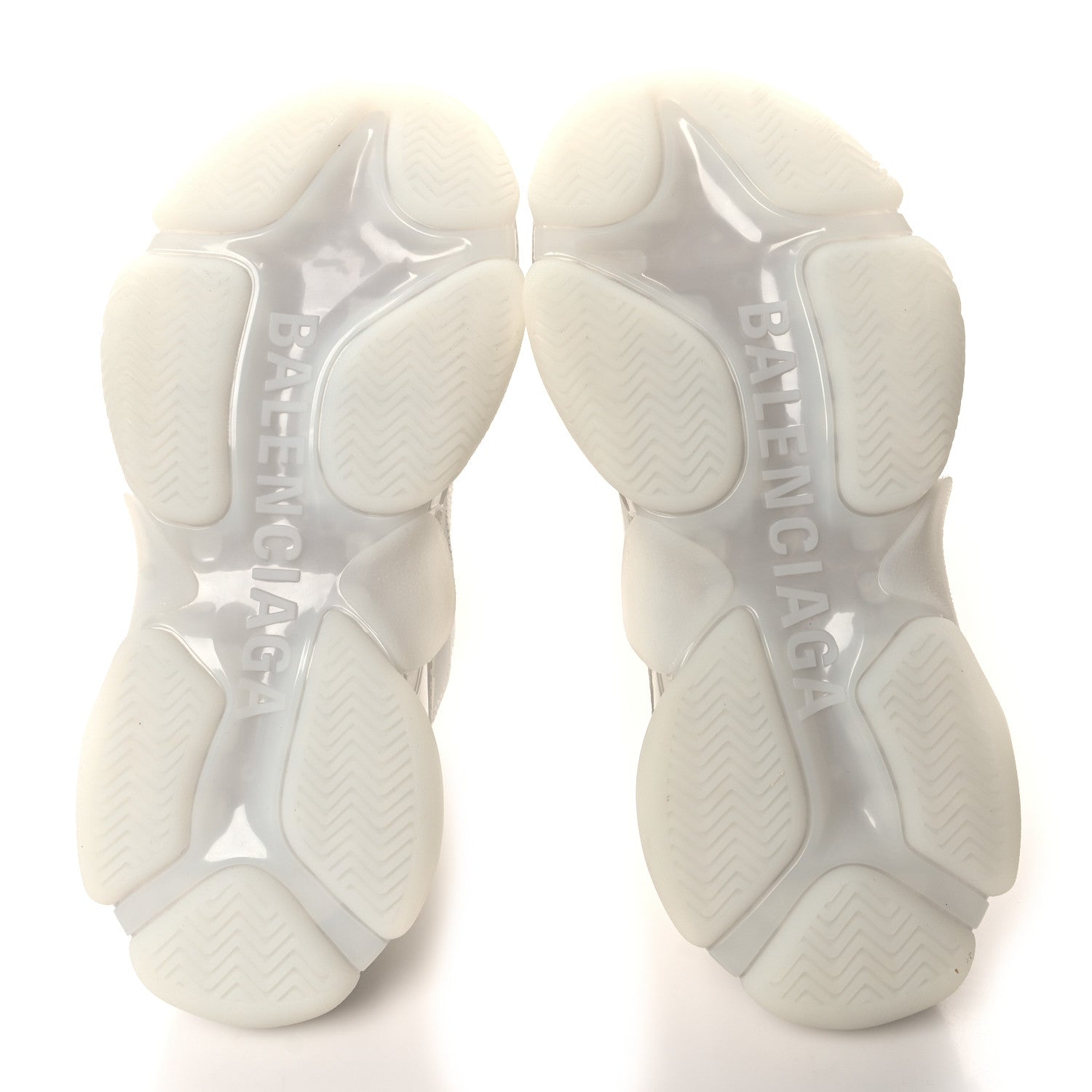 Balenciaga Fabric Mesh Clear Sole Womens Triple S Sneakers 37 White 5 of 8