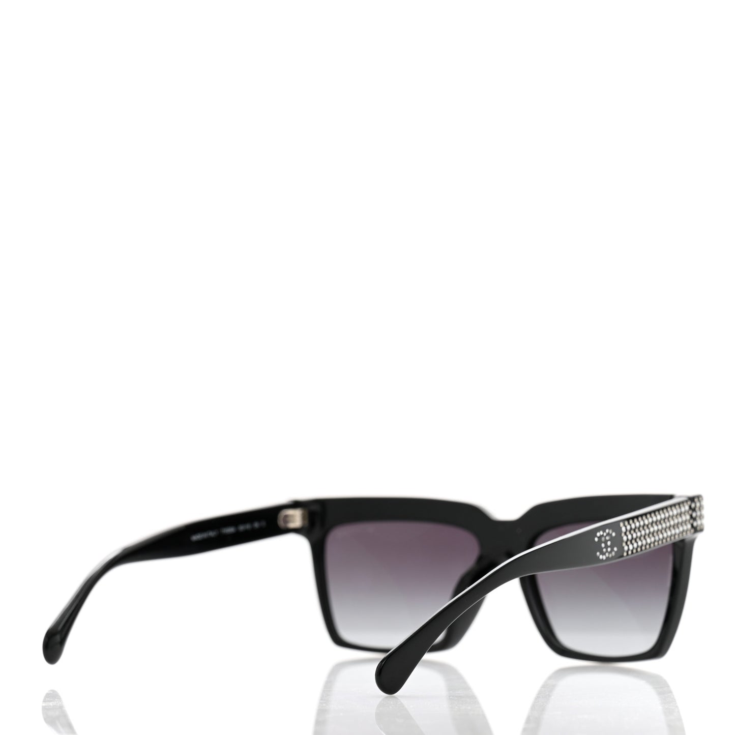 Acetate Strass Rectangle Sunglasses 71539A Black