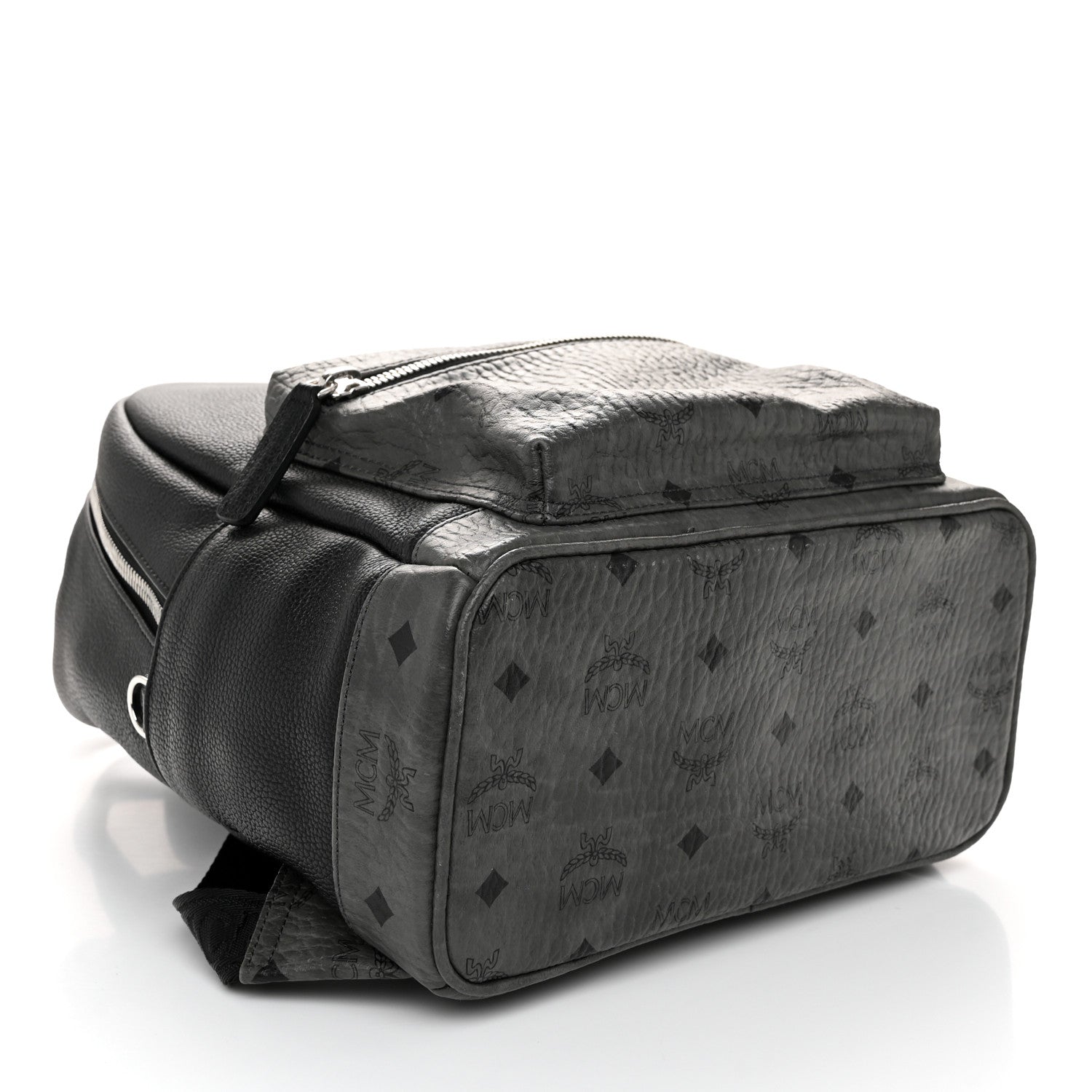 MCM Visetos Calfskin Medium Geonautic Backpack Black Phantom Grey 4 of 10