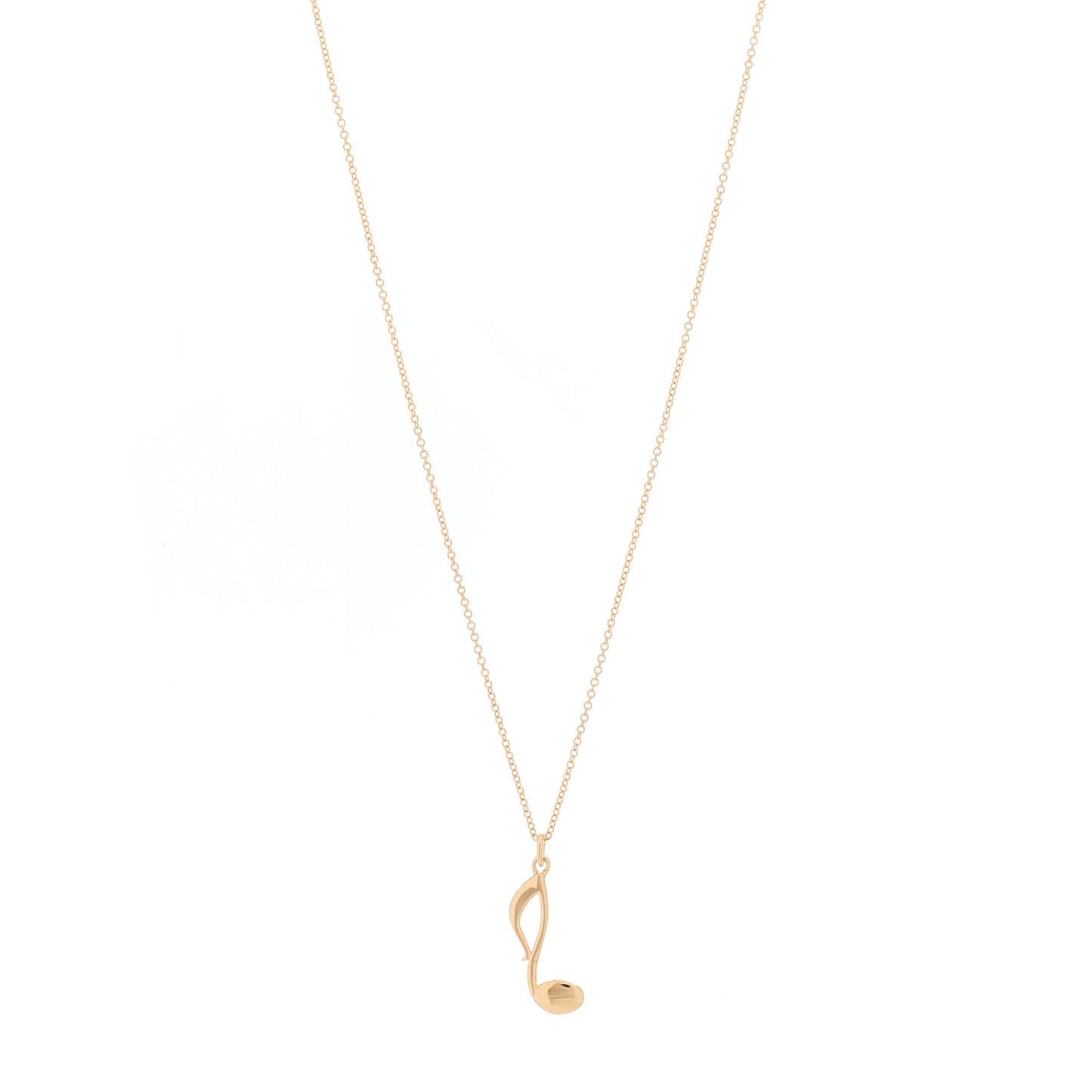 18K Rose Gold Paloma Picasso Graffiti Music Note Pendant Necklace