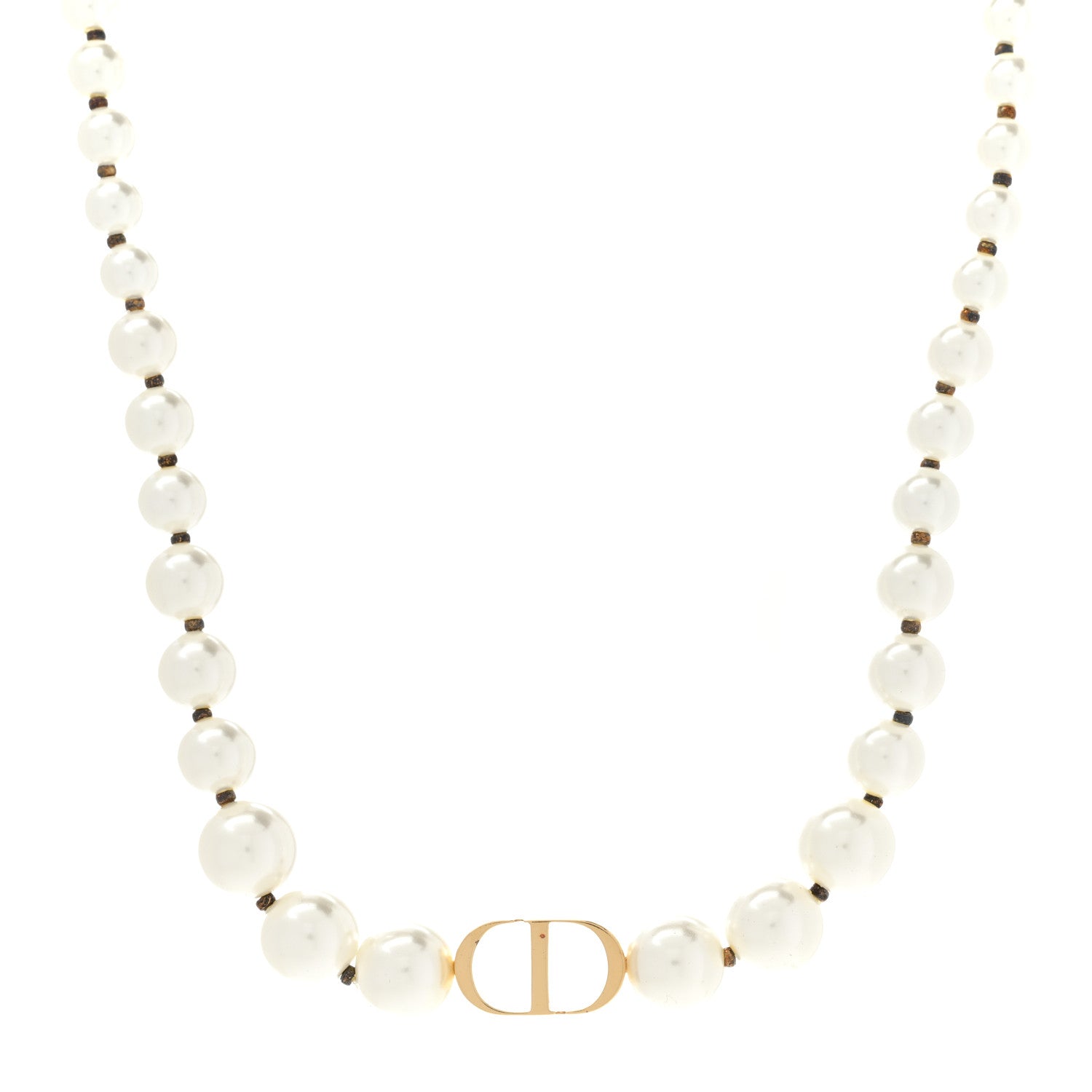Christian Dior Pearl 30 Montaigne Choker Necklace Gold 1406364
