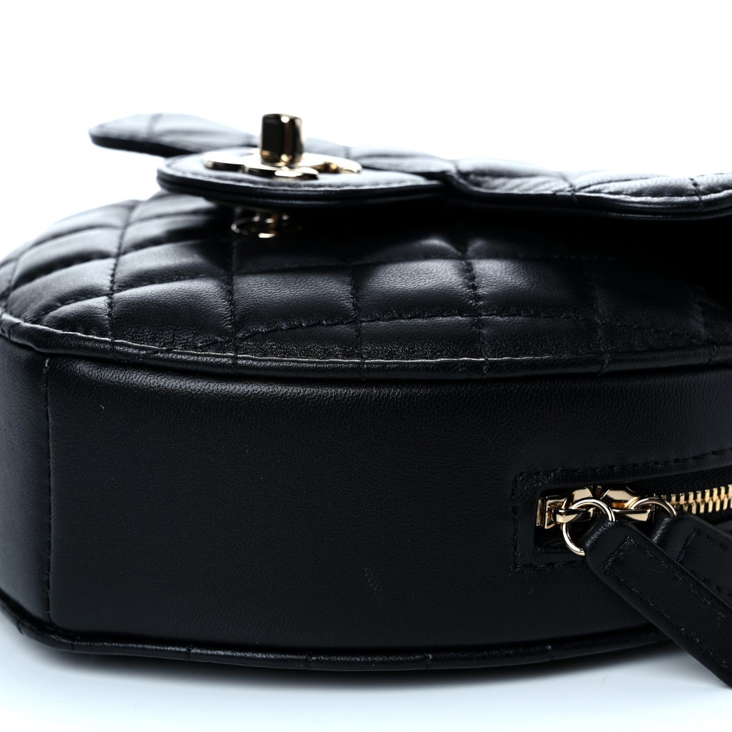 Lambskin Quilted CC In Love Heart Bag Black