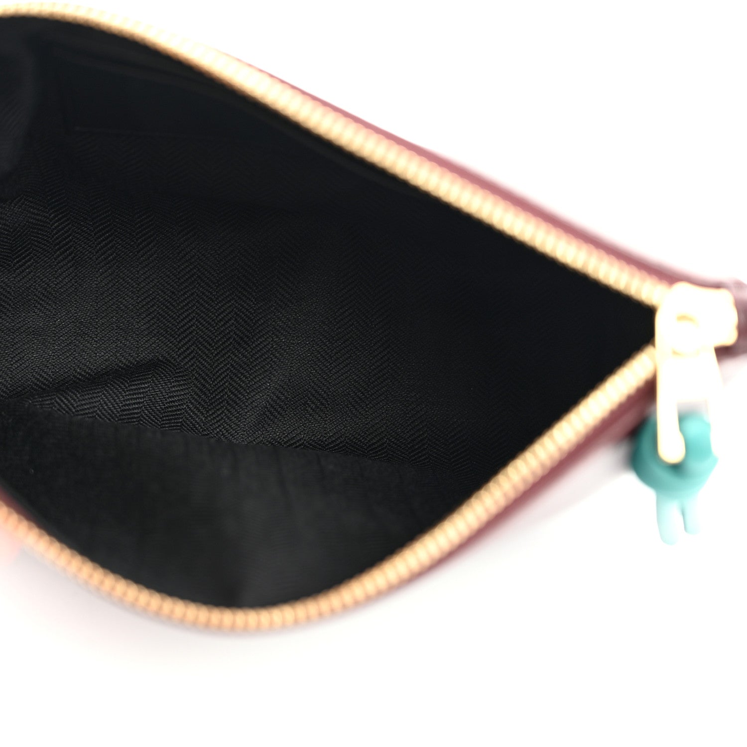 Loewe Shiny Nappa Calfskin Flamenco Knot Pouch Burgundy Emerald 5 of 7