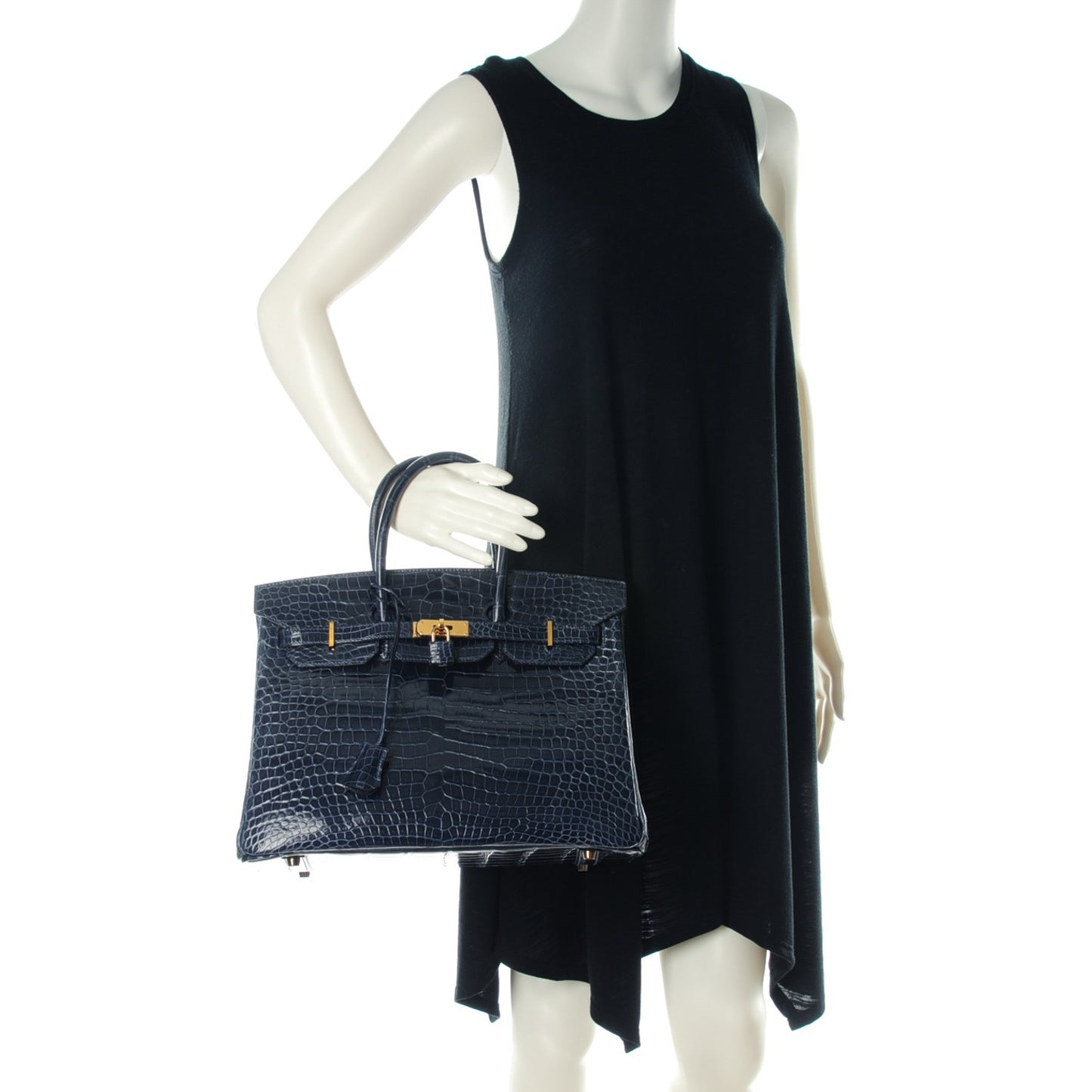 Shiny Porosus Crocodile Birkin 35 Bleu Abysse