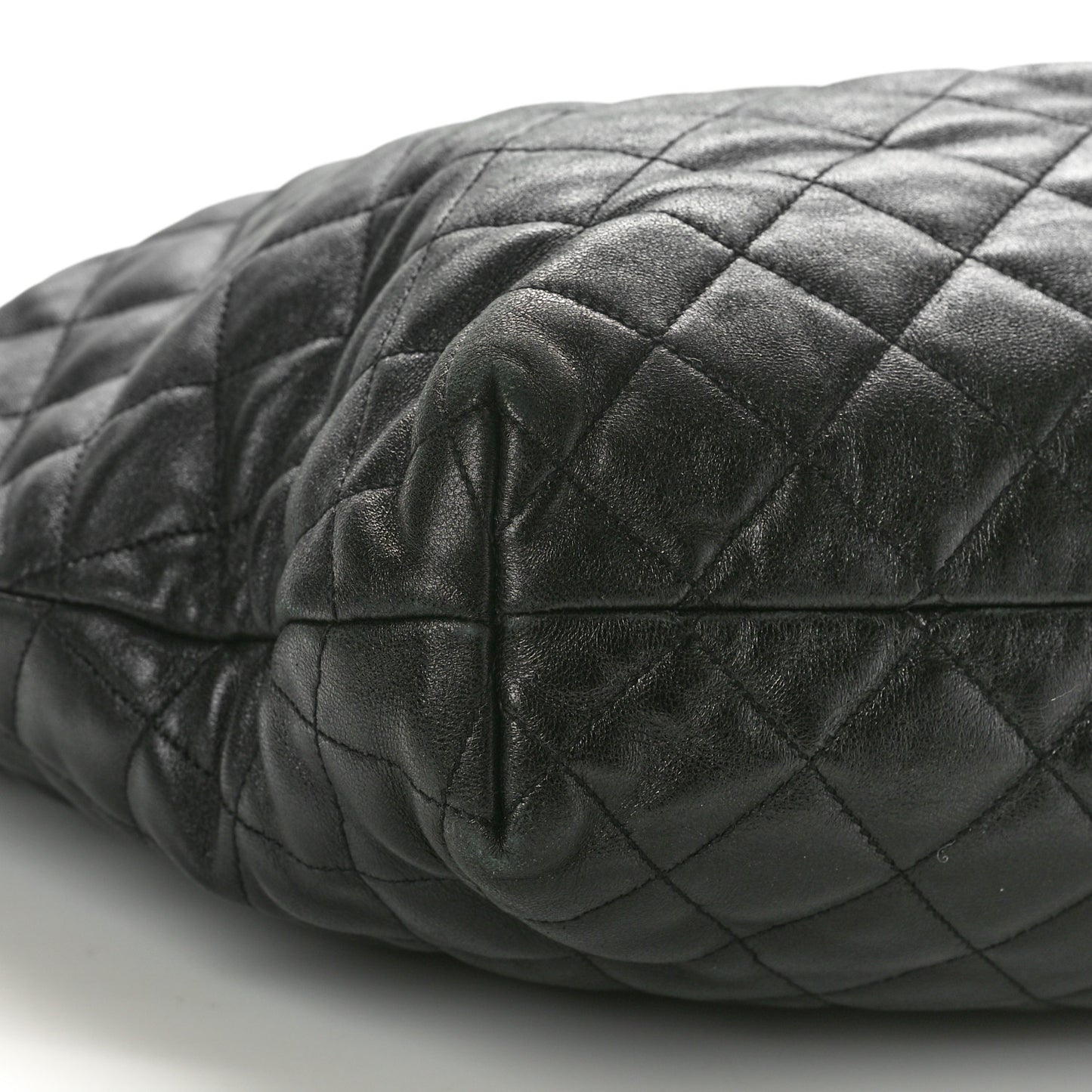 Lambskin Quilted Maxi Icare Shopping Tote Black