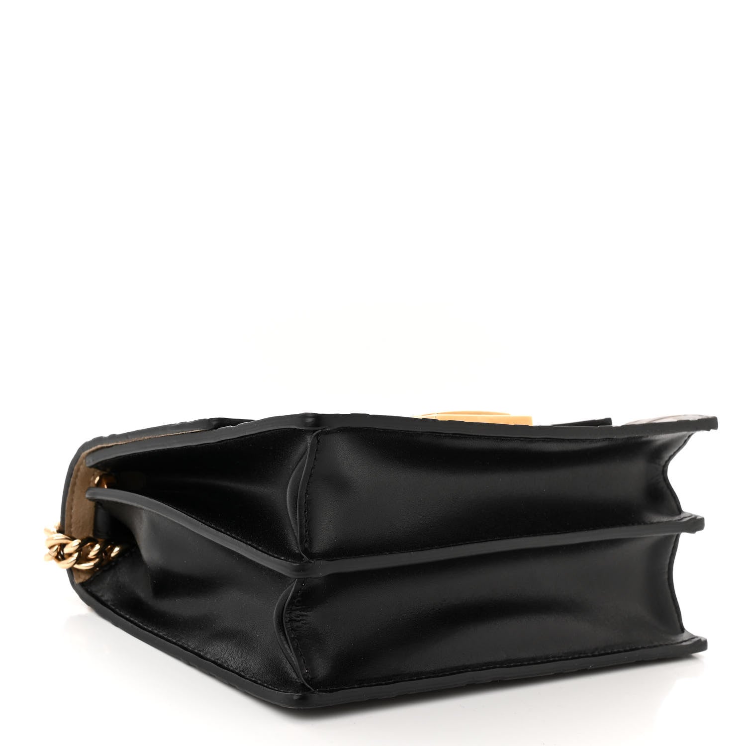 Fendi Vitello Liberty Bi-Color FF 1974 Embossed Small Kan U Shoulder Bag Maya Black 4 of 11