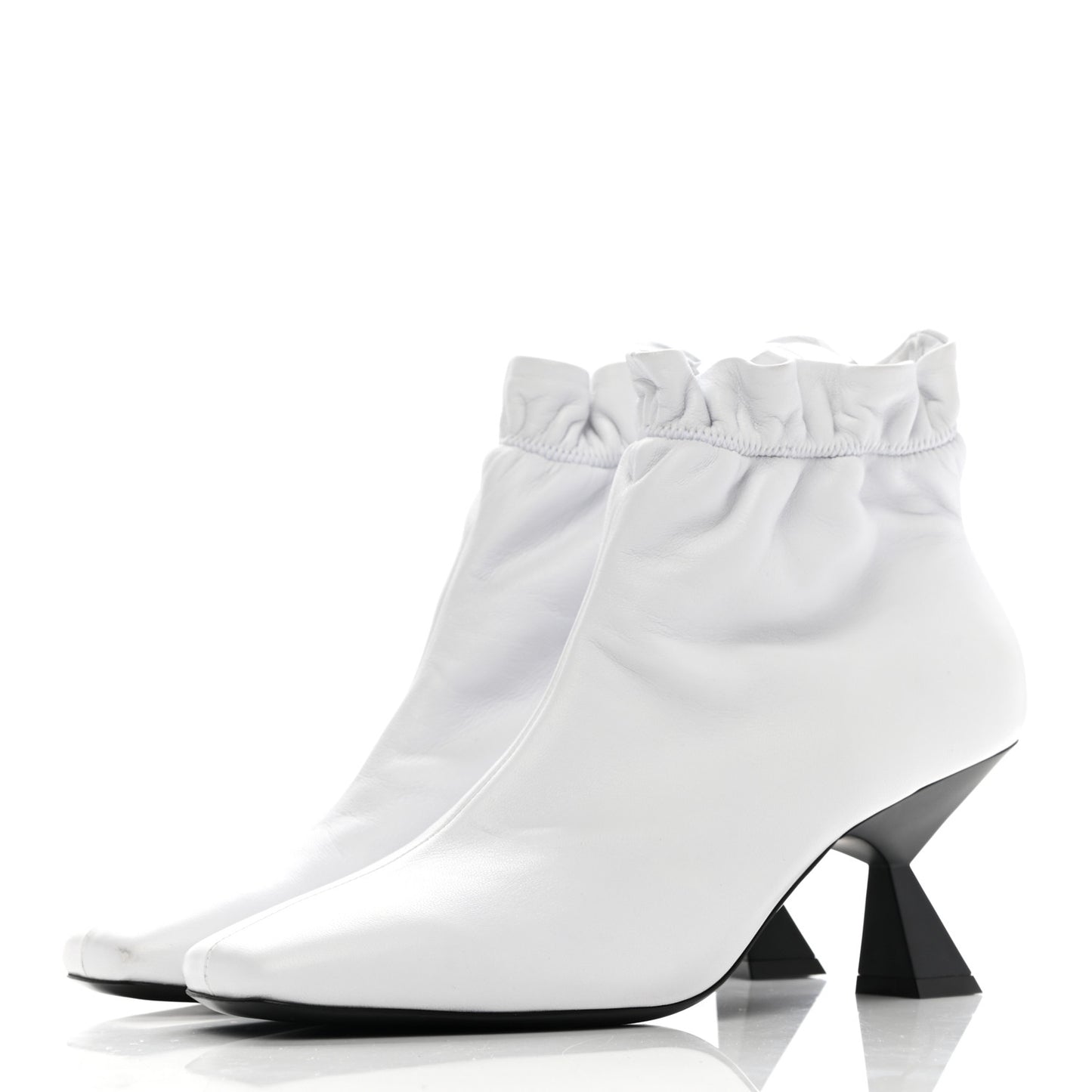 Lambskin Scrunch Bootie 37.5 White
