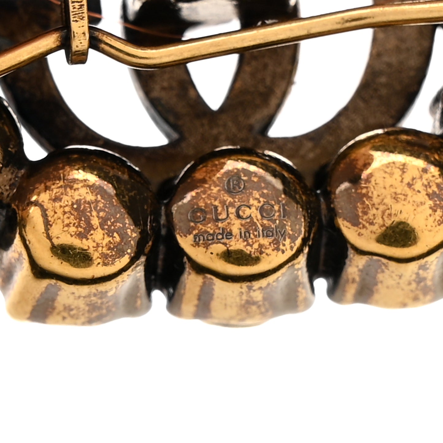 Crystal GG Hair Clip Aged Gold Yellow