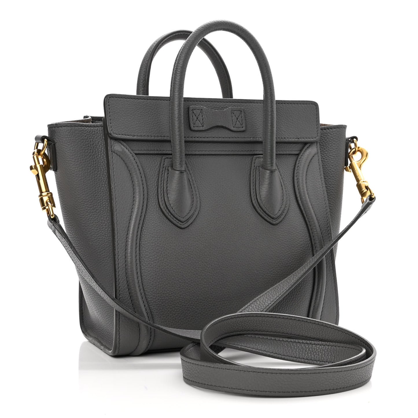 Baby Drummed Calfskin Nano Luggage Kohl