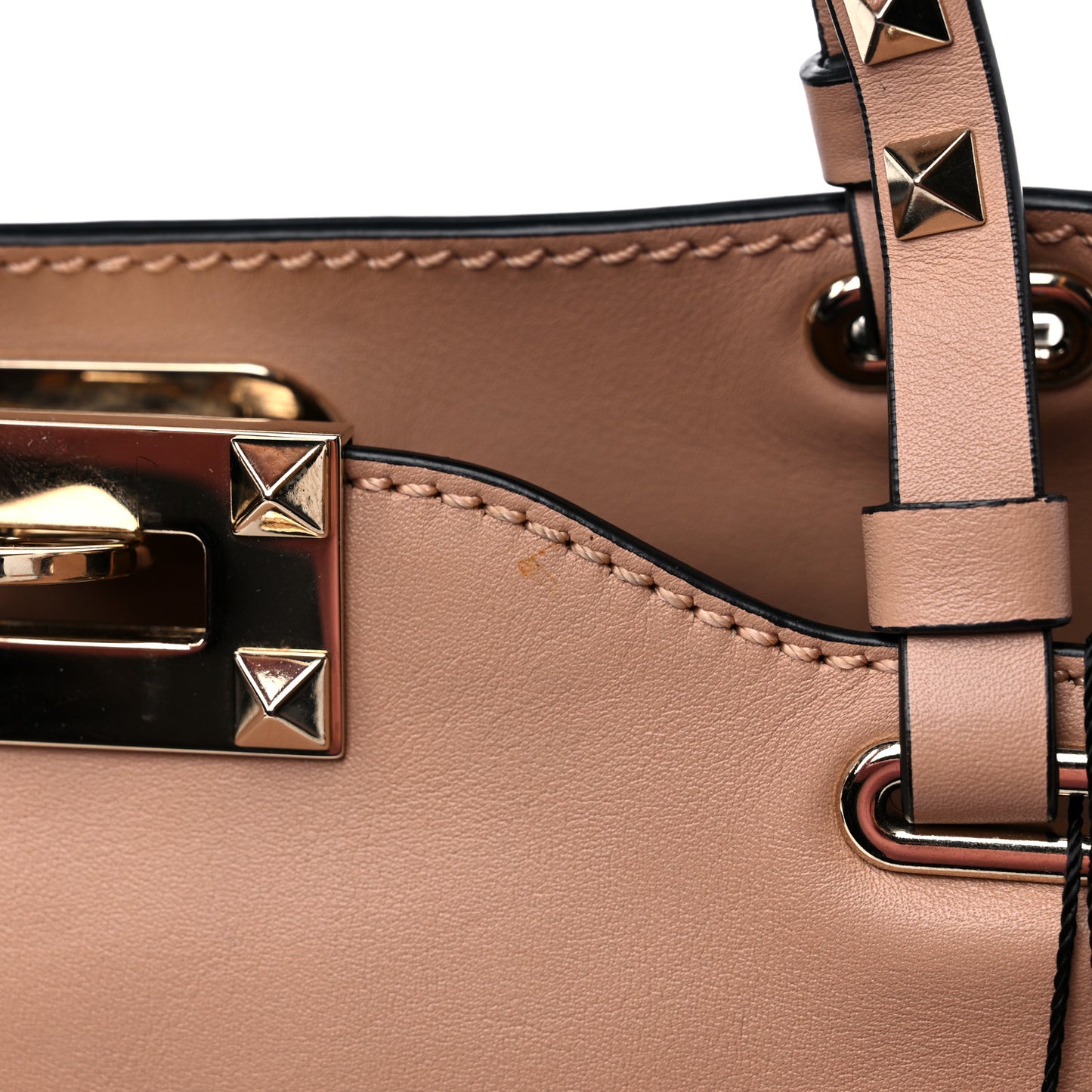 Vitello Small Rockstud Tote Skin Sorbet