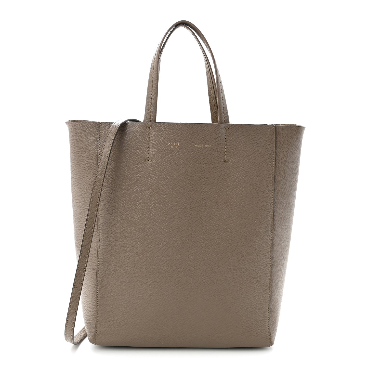 CELINE セリーヌ カバ Celine Grained Calfskin Small Vertical Cabas Taupe 1925949