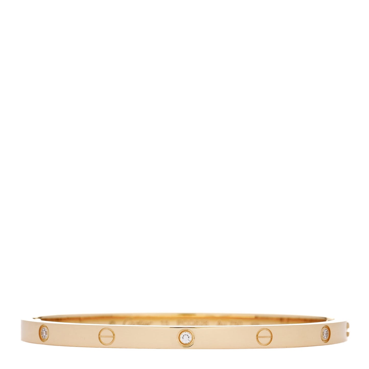 18K Yellow Gold 6 Diamond Small LOVE Bracelet 15