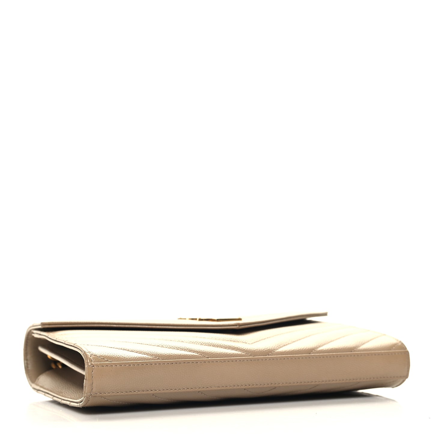 Grain De Poudre Matelasse Chevron Monogram Chain Wallet Nude Powder