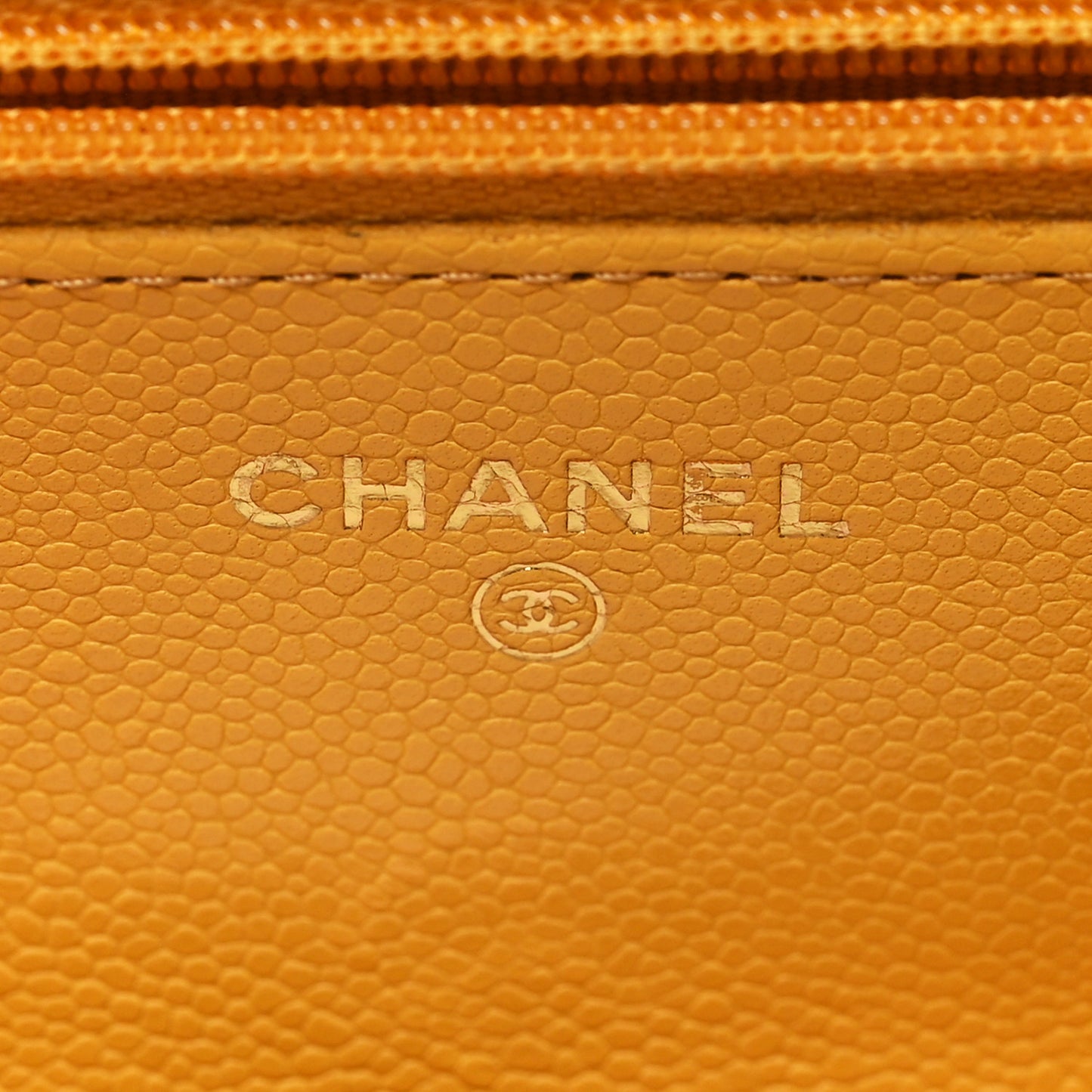 Caviar Quilted Wallet on Chain WOC Yellow
