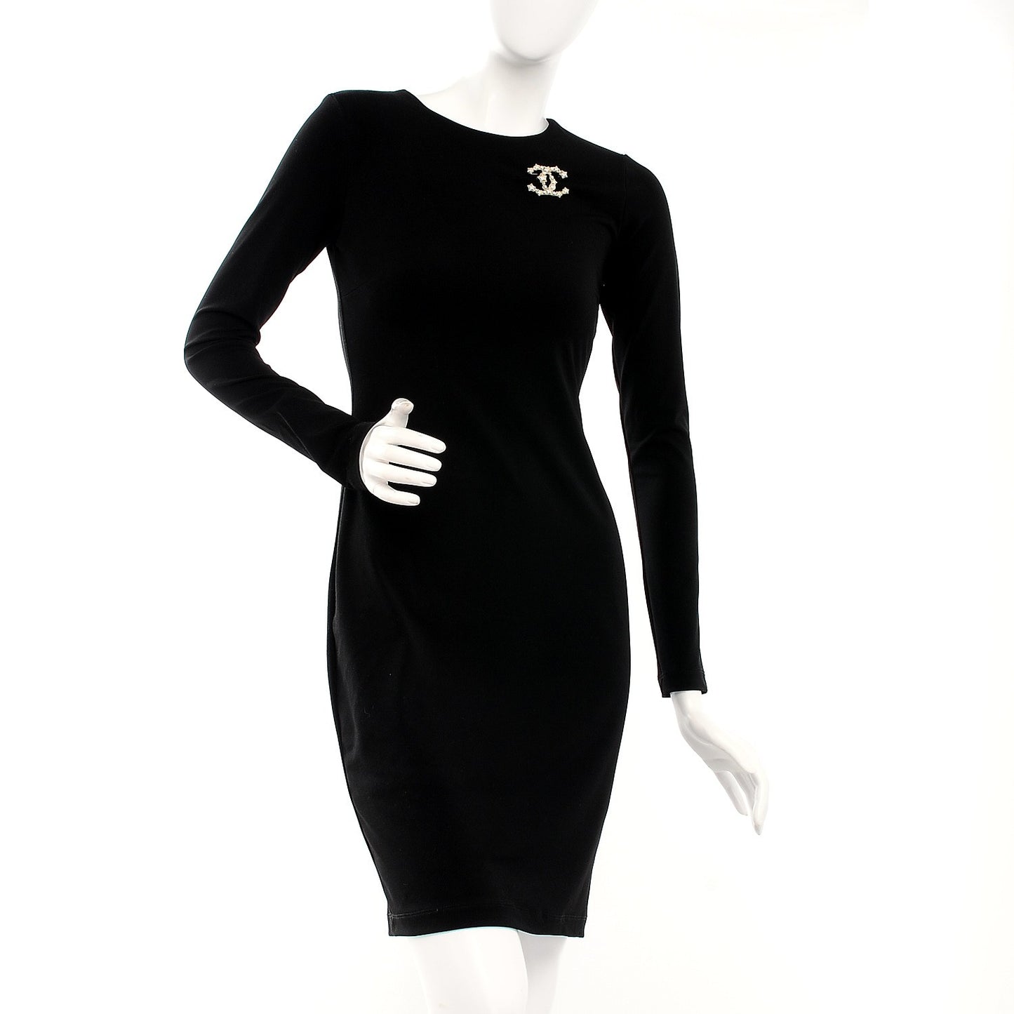 Star Resin Pearl Large CC Brooch Gold