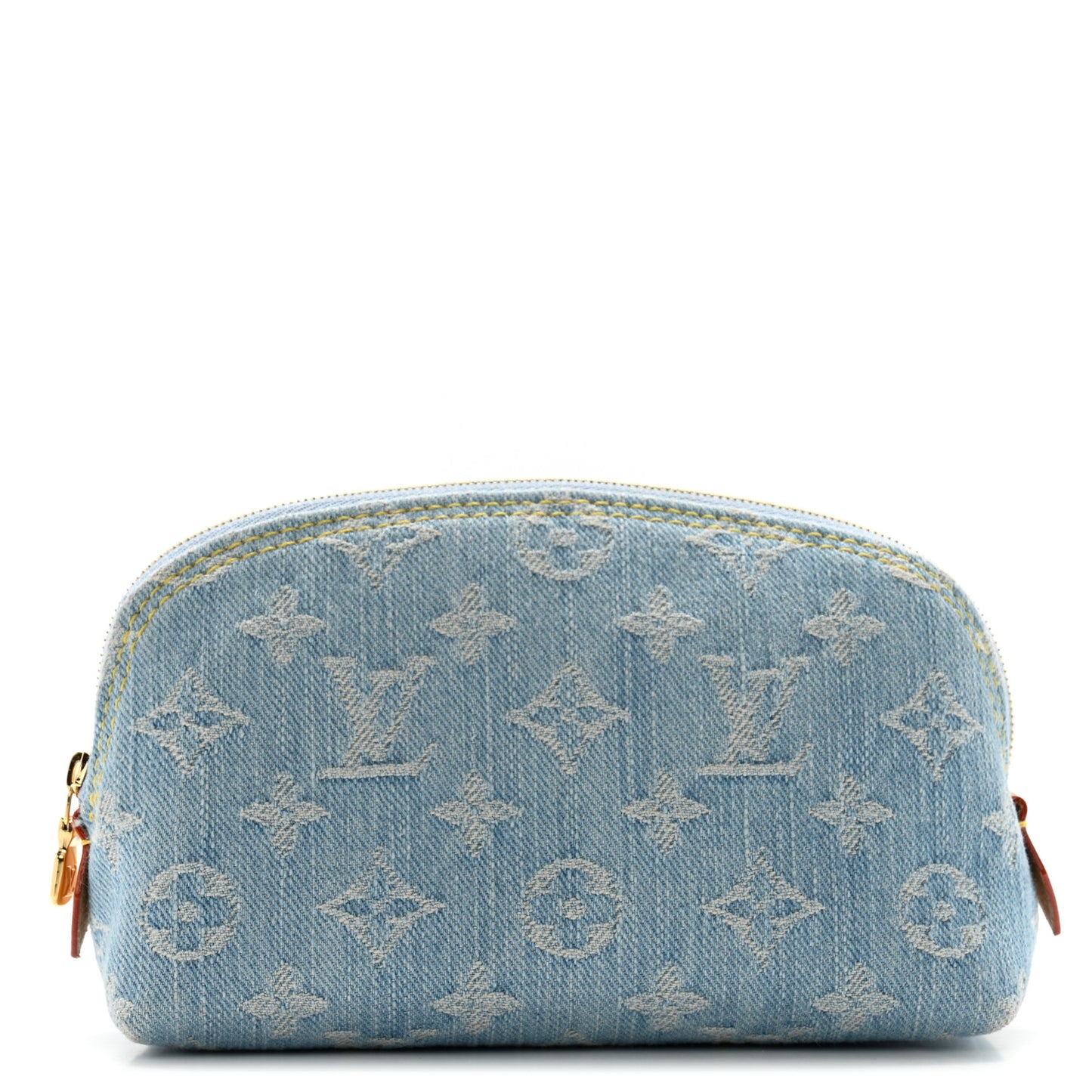 Monogram Denim Cosmetic Pouch PM Blue