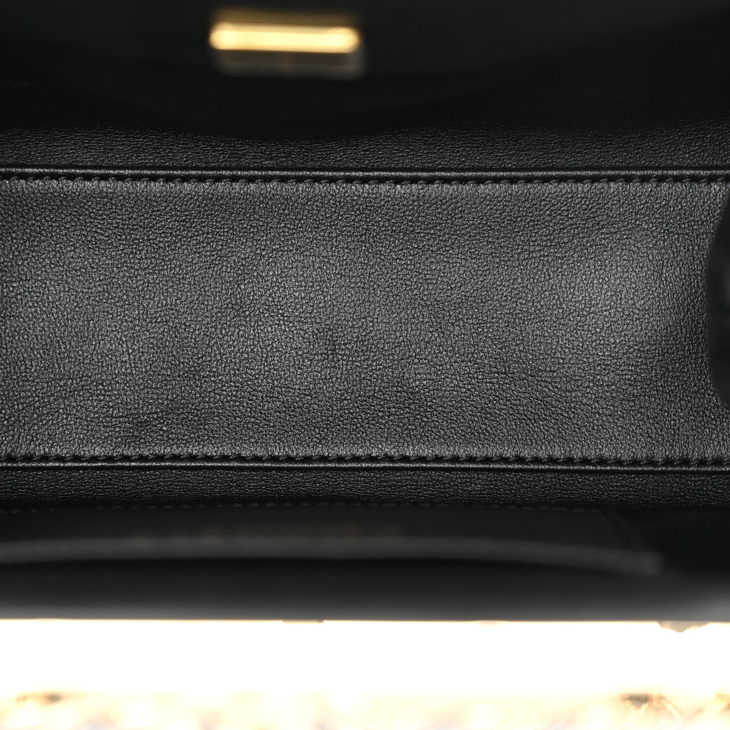 Lambskin Quilted CC Kisslock Clutch Black