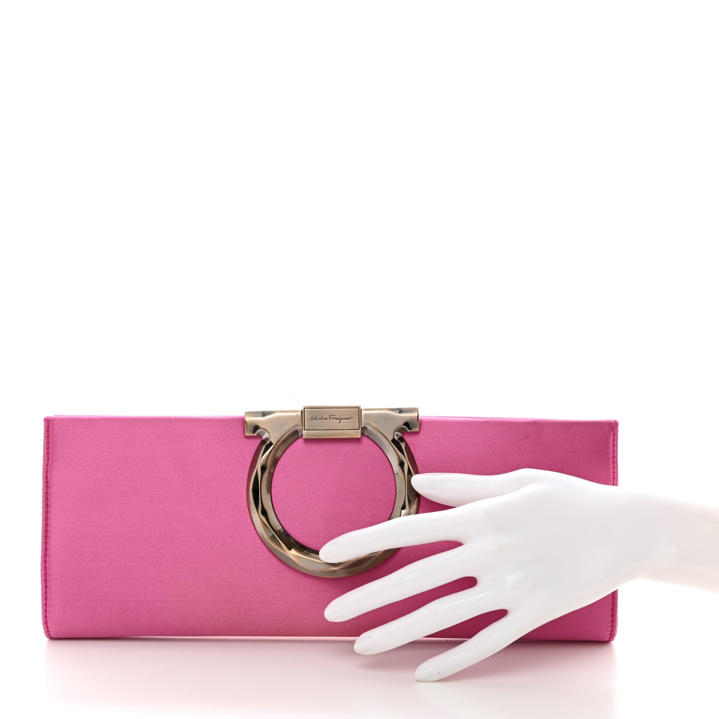 Satin Musa Gancini Clutch Geranio
