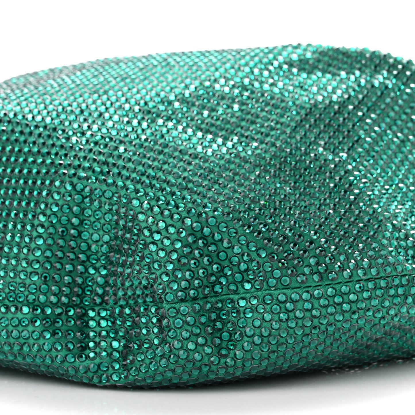 Crystal Embellished Satin Mini Hotfix Jodie Emerald