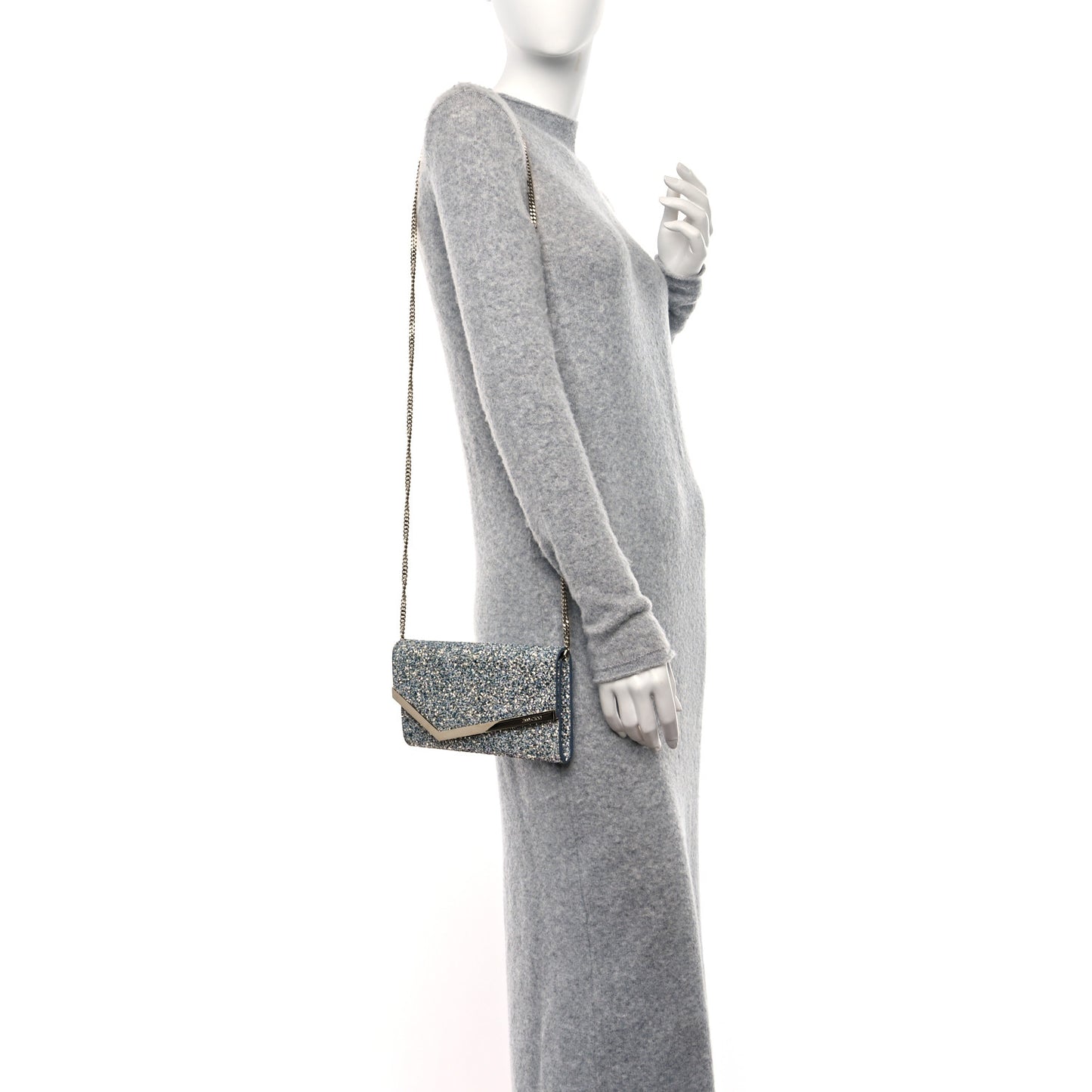 Glitter Emmie Clutch Silver