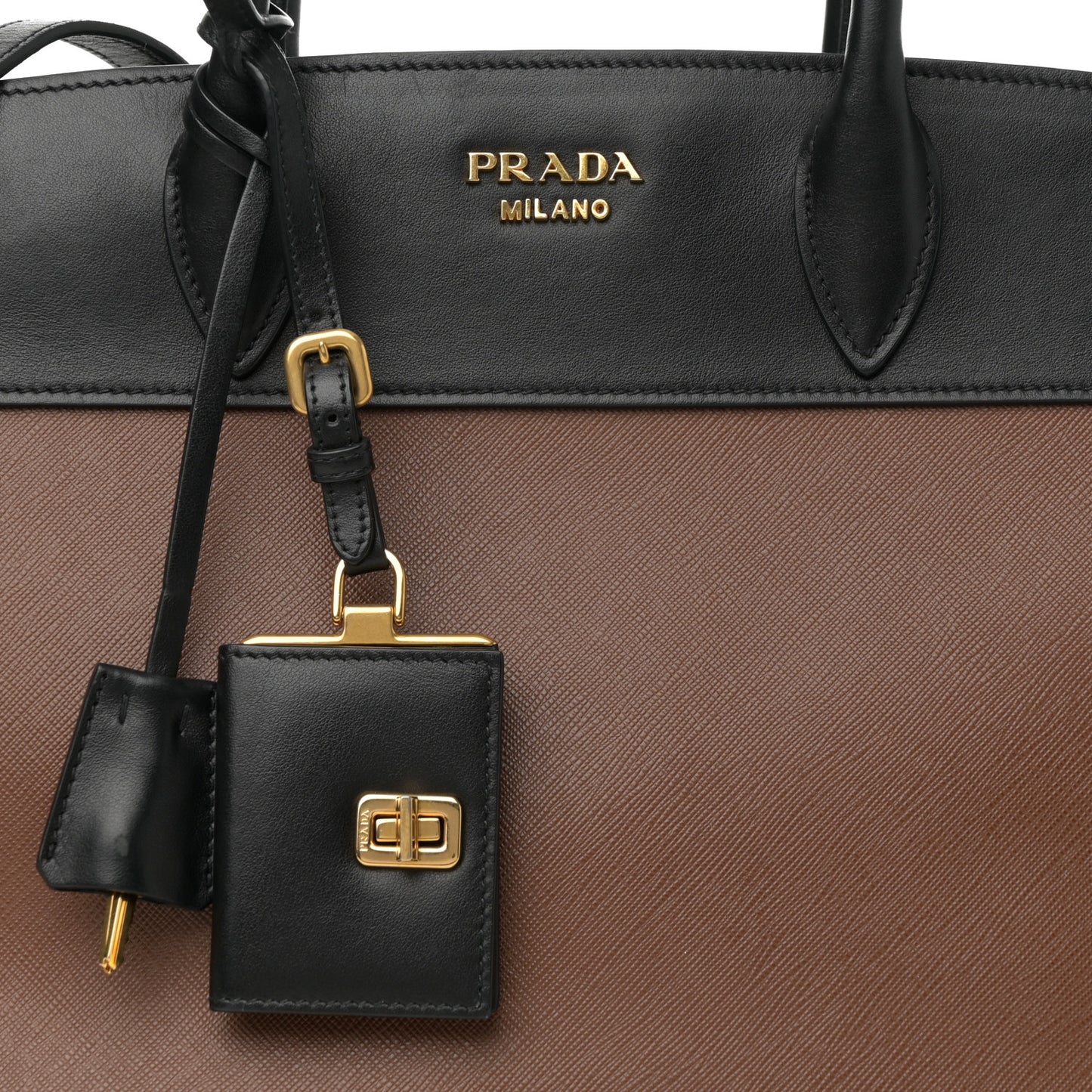 Saffiano City Calfskin Medium Esplanade Tote Palissandro Black