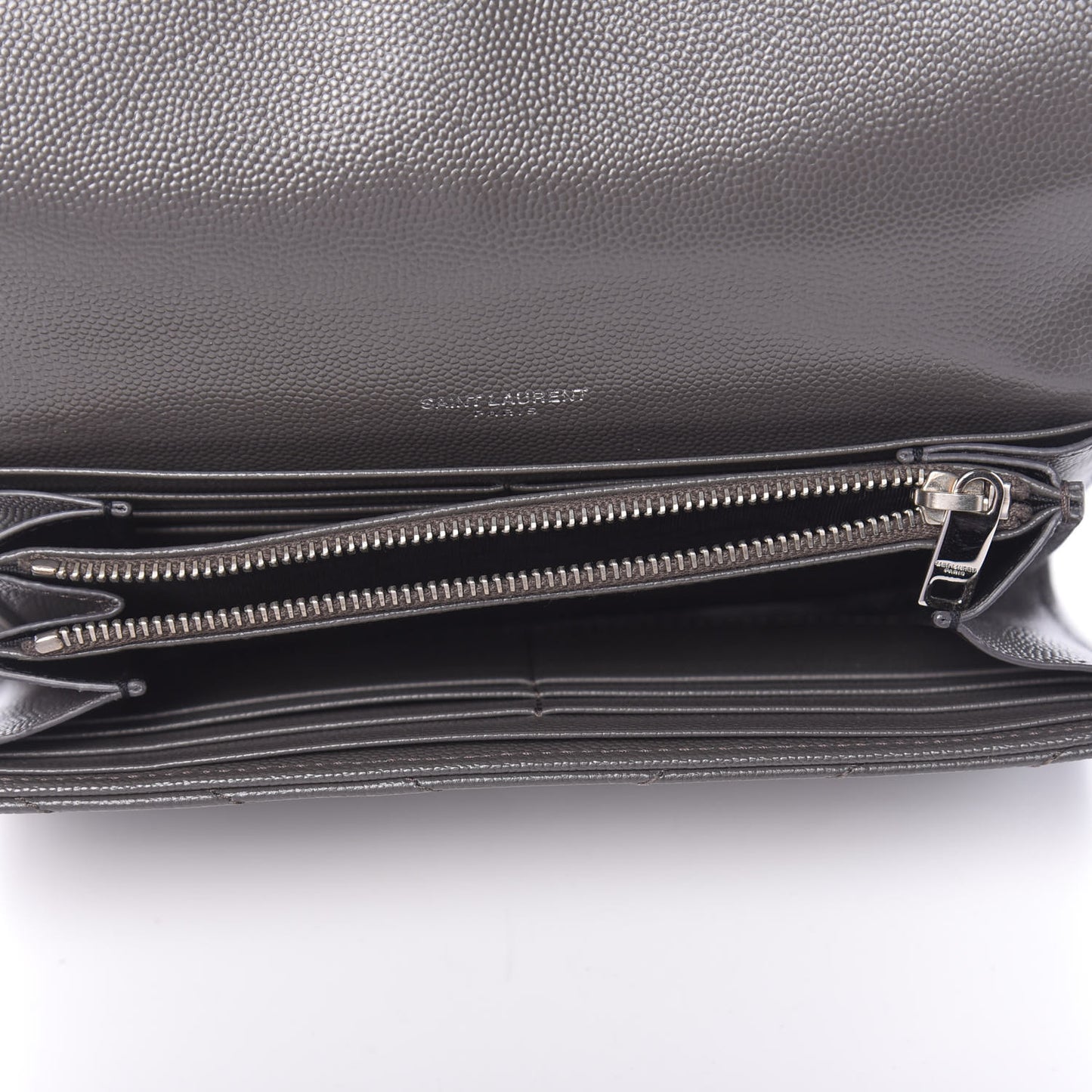 Grain De Poudre Matelasse Chevron Monogram Flap Wallet Coal
