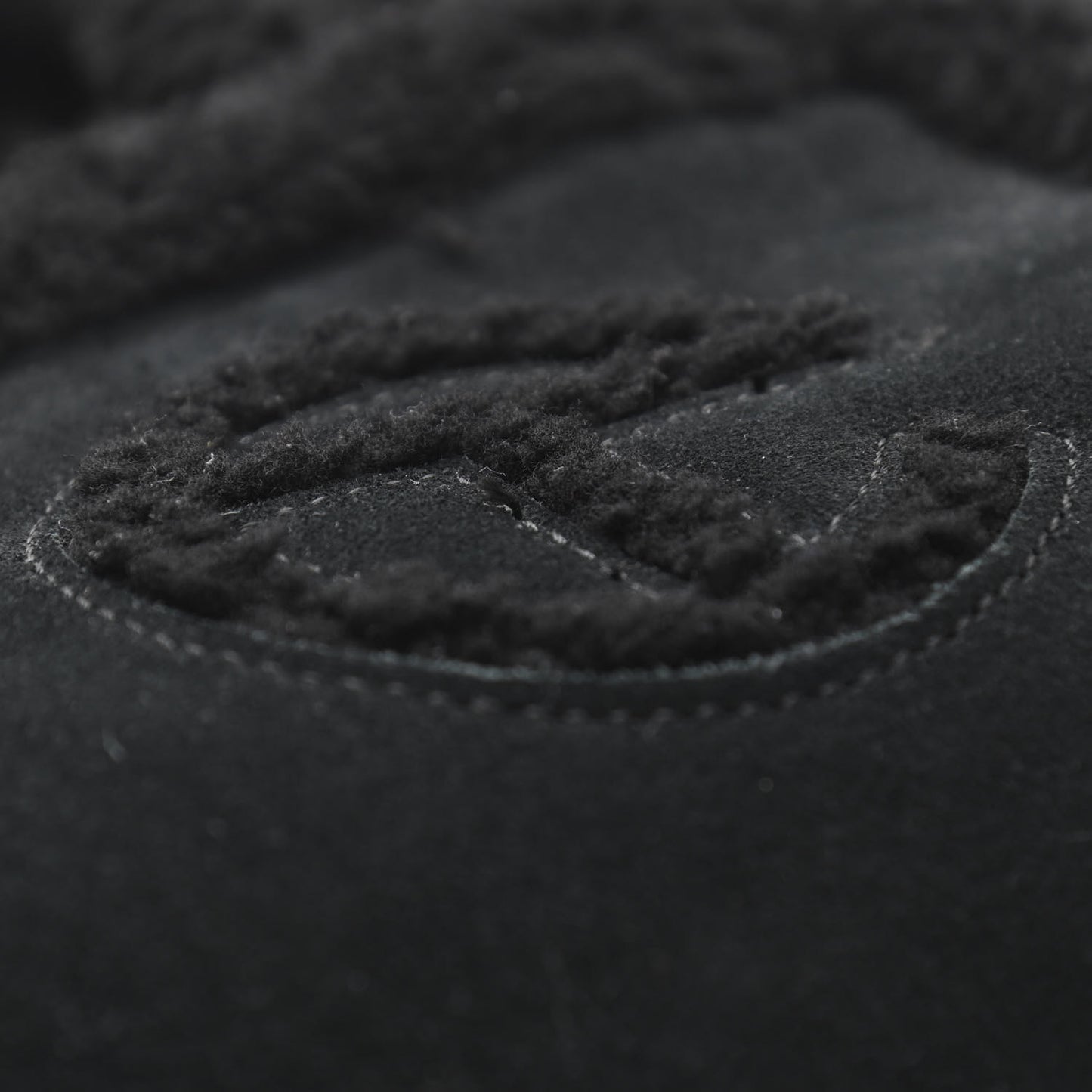 X UGG Suede Shearling Small Shopping Bag Black