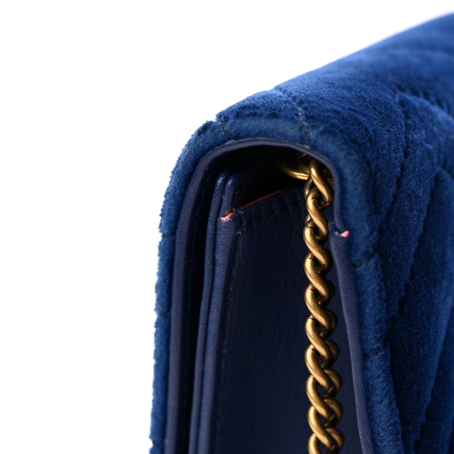 Velvet Matelasse GG Marmont Mini Bag Cobalt Blue