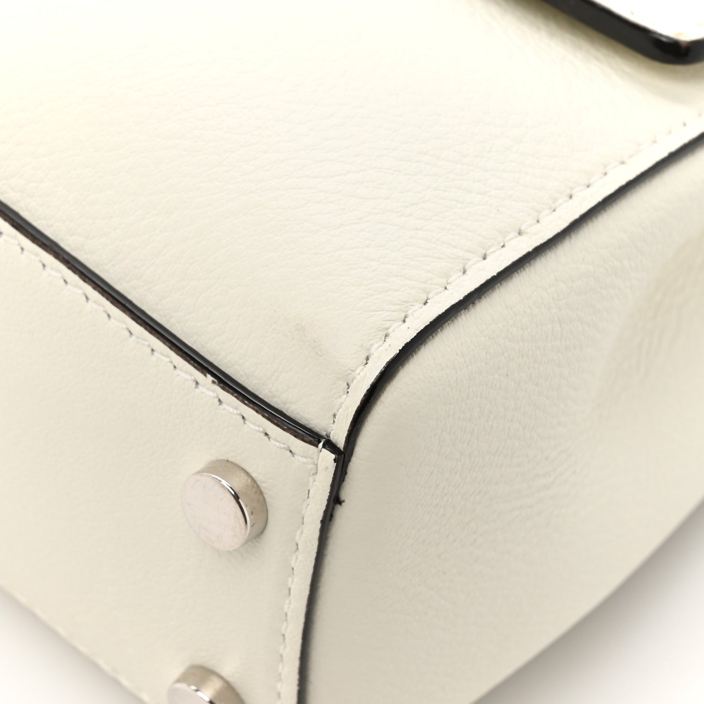 Calfskin Crystal Medium Cheri Top Handle Bag Milk