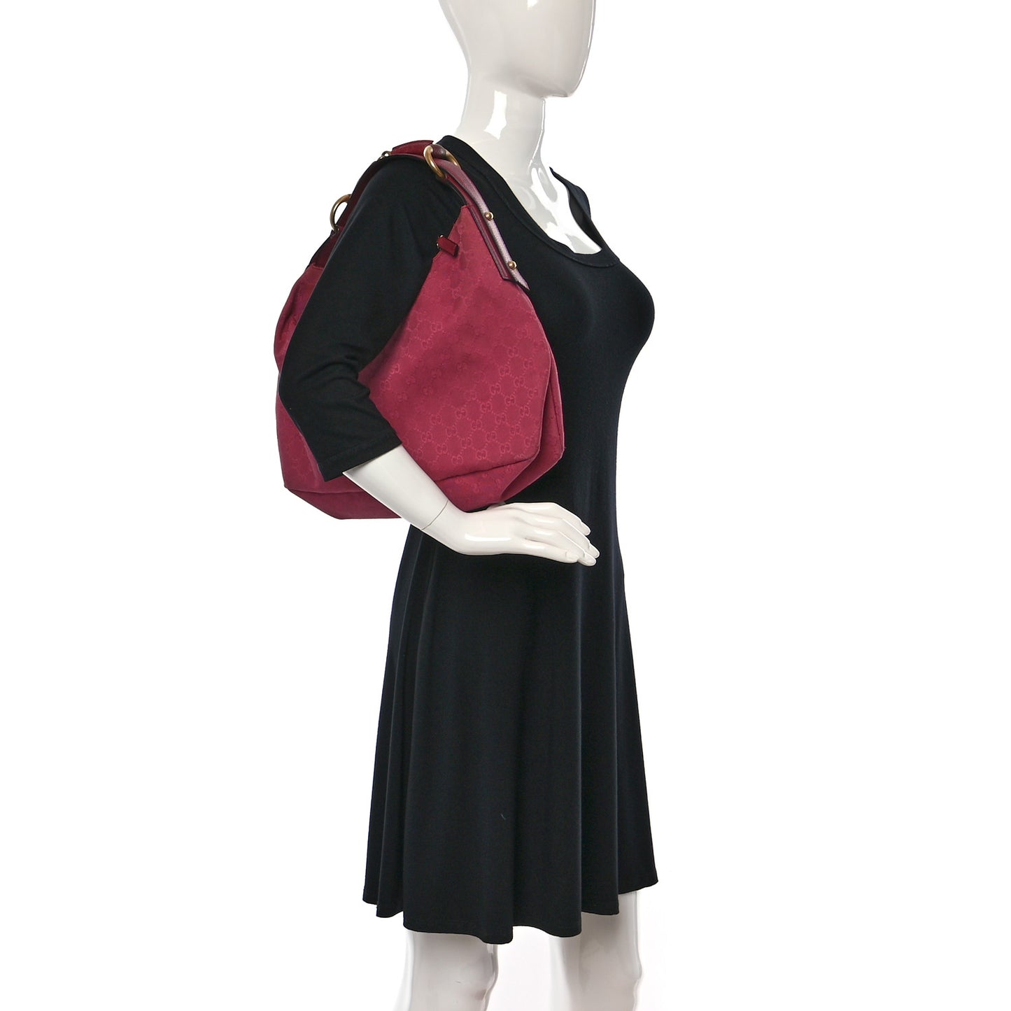 Monogram Medium Horsebit Chain Hobo Fuchsia