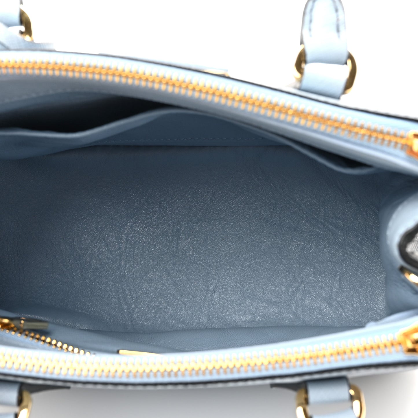 Saffiano Lux Ombre Small Galleria Double Zip Tote Celeste