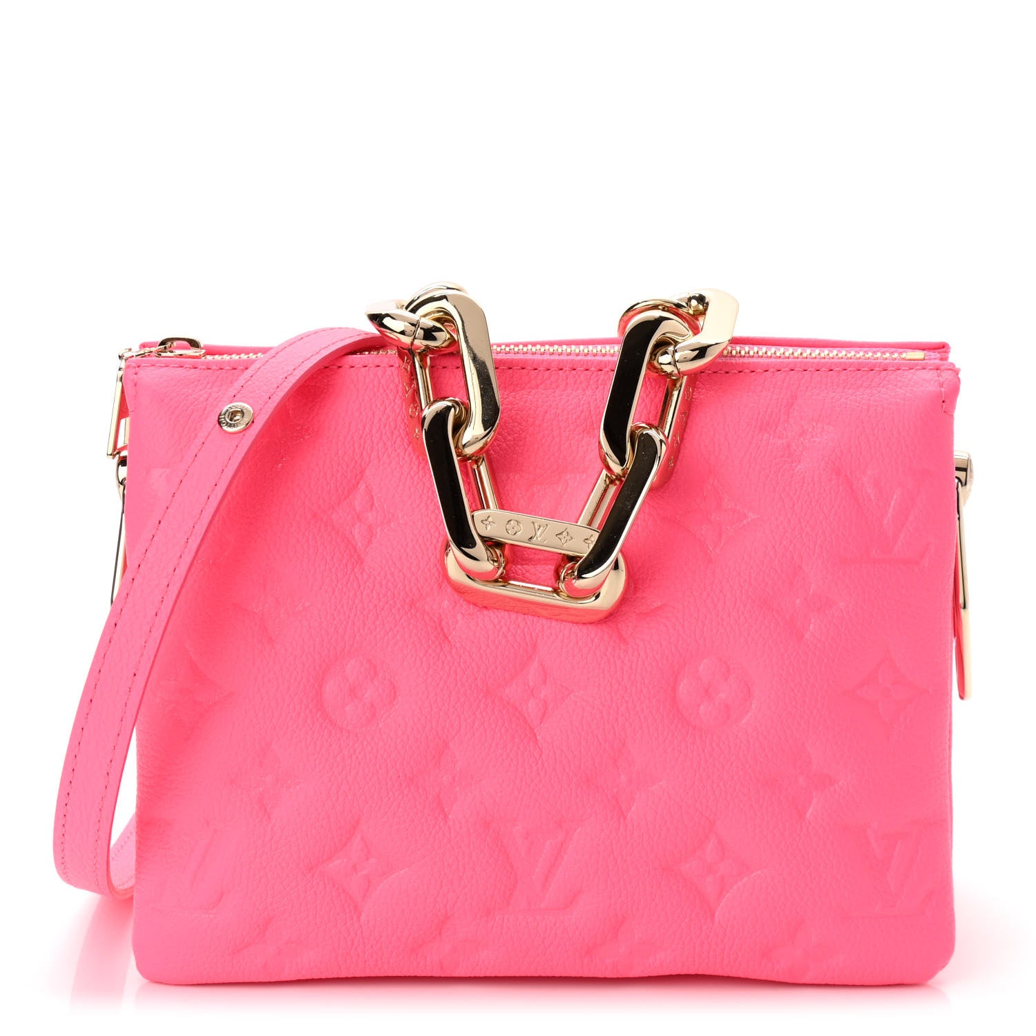 Louis Vuitton Calfskin Embossed Monogram Coussin BB Rose Fluo 1 of 12