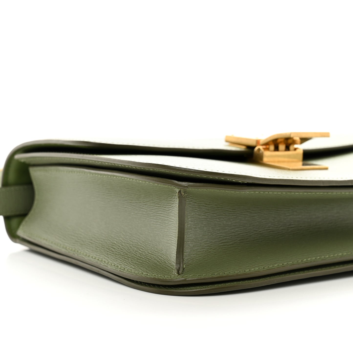 Liege Calfskin Medium Classic Box Flap Bag Army Green