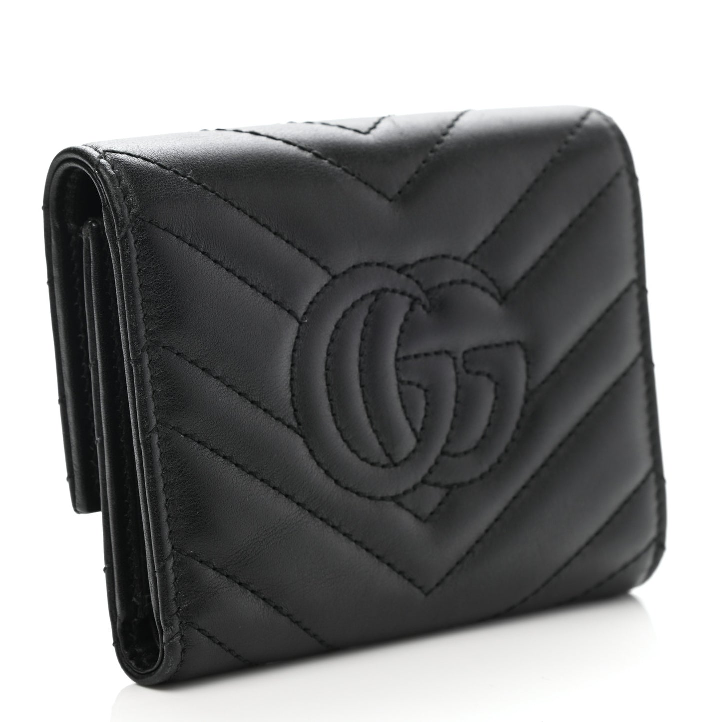Calfskin Matelasse GG Marmont Wallet Black