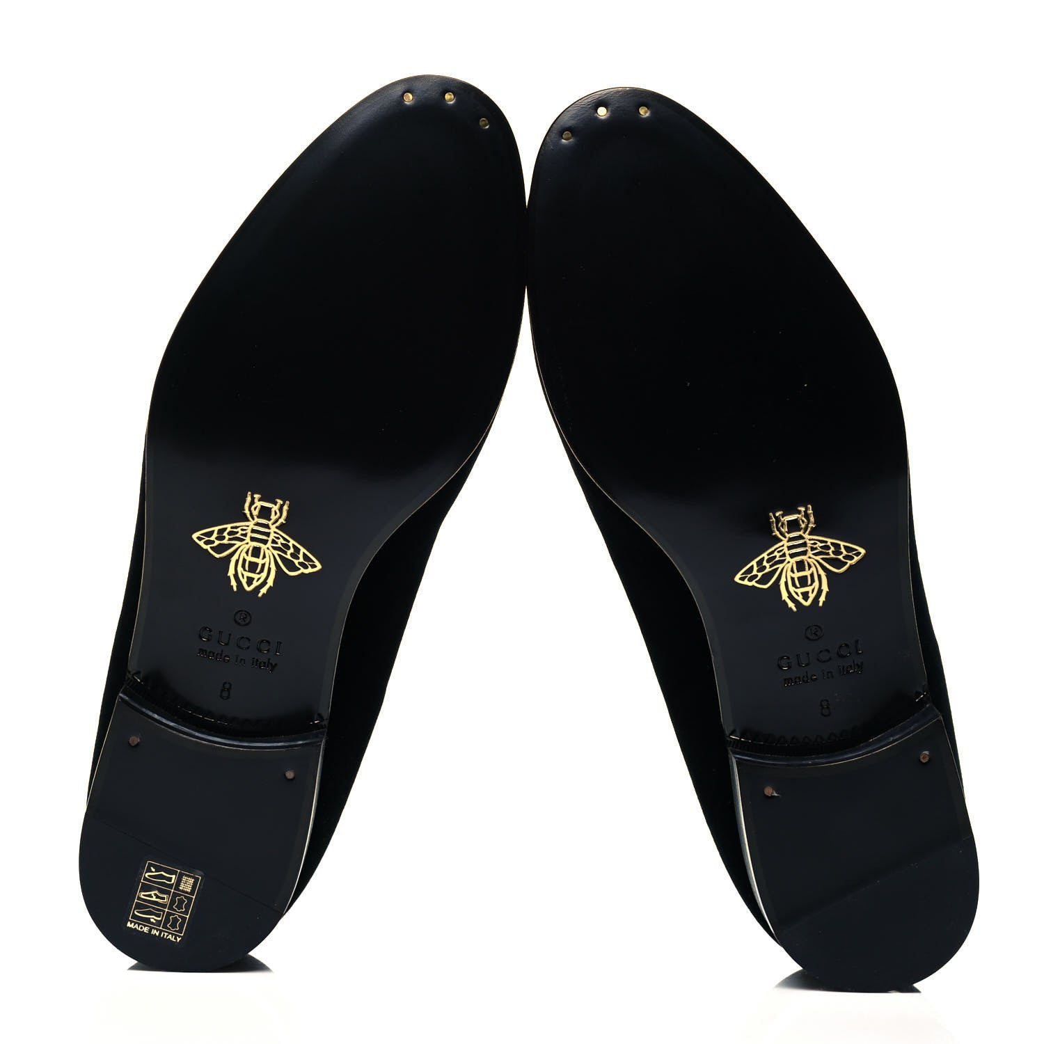 Gucci Velvet Embroidered Mens Loafers 8 Black 6 of 8