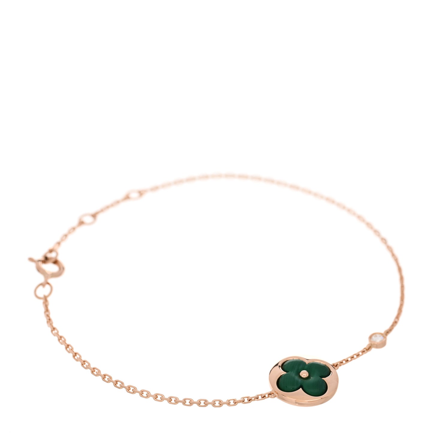 18K Pink Gold Diamond Malachite Blossom BB Sun Bracelet