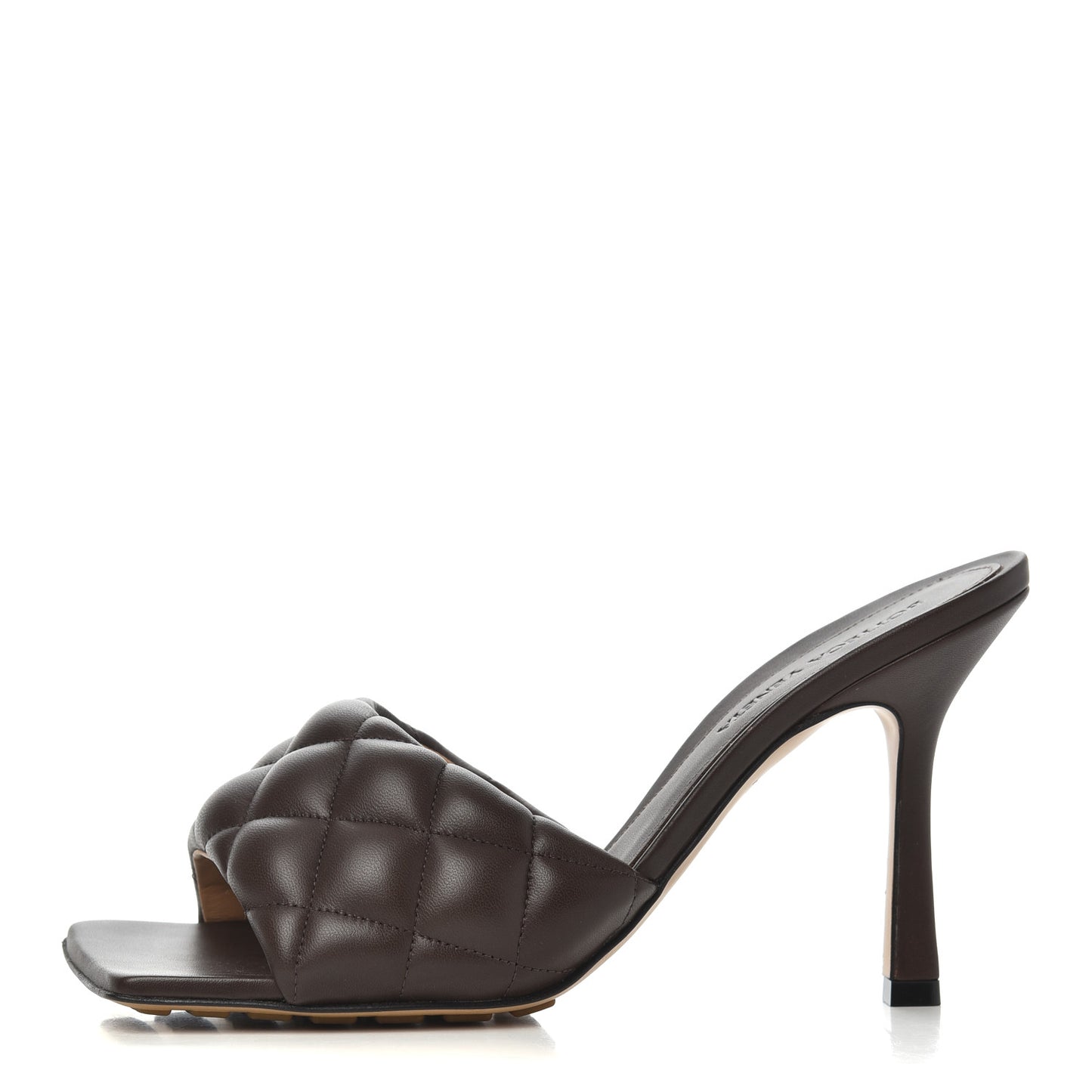 Nappa Matelasse Padded Mule Sandals 38 Chocolate