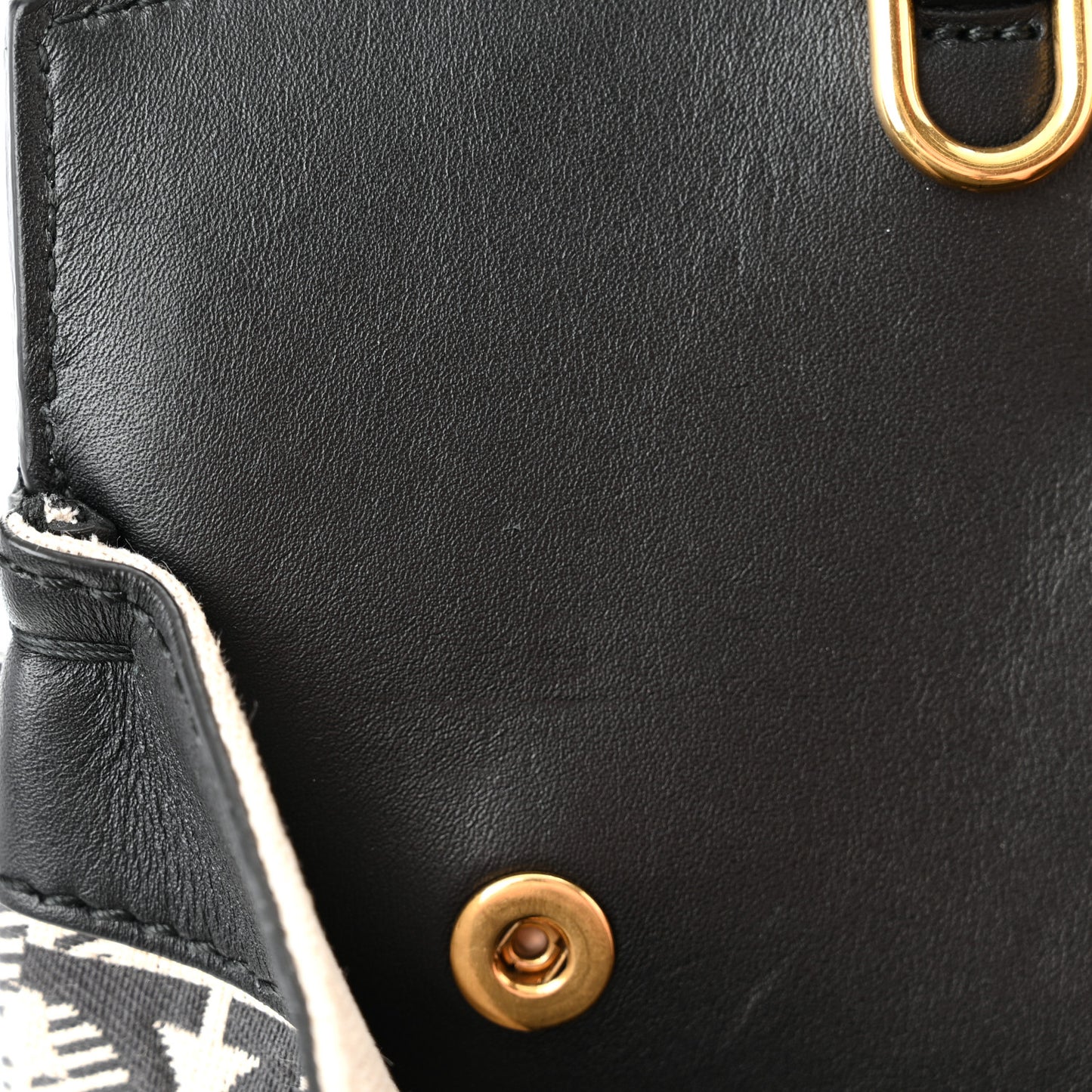 Canvas Calfskin Gancini The Studio Bag Black Beige