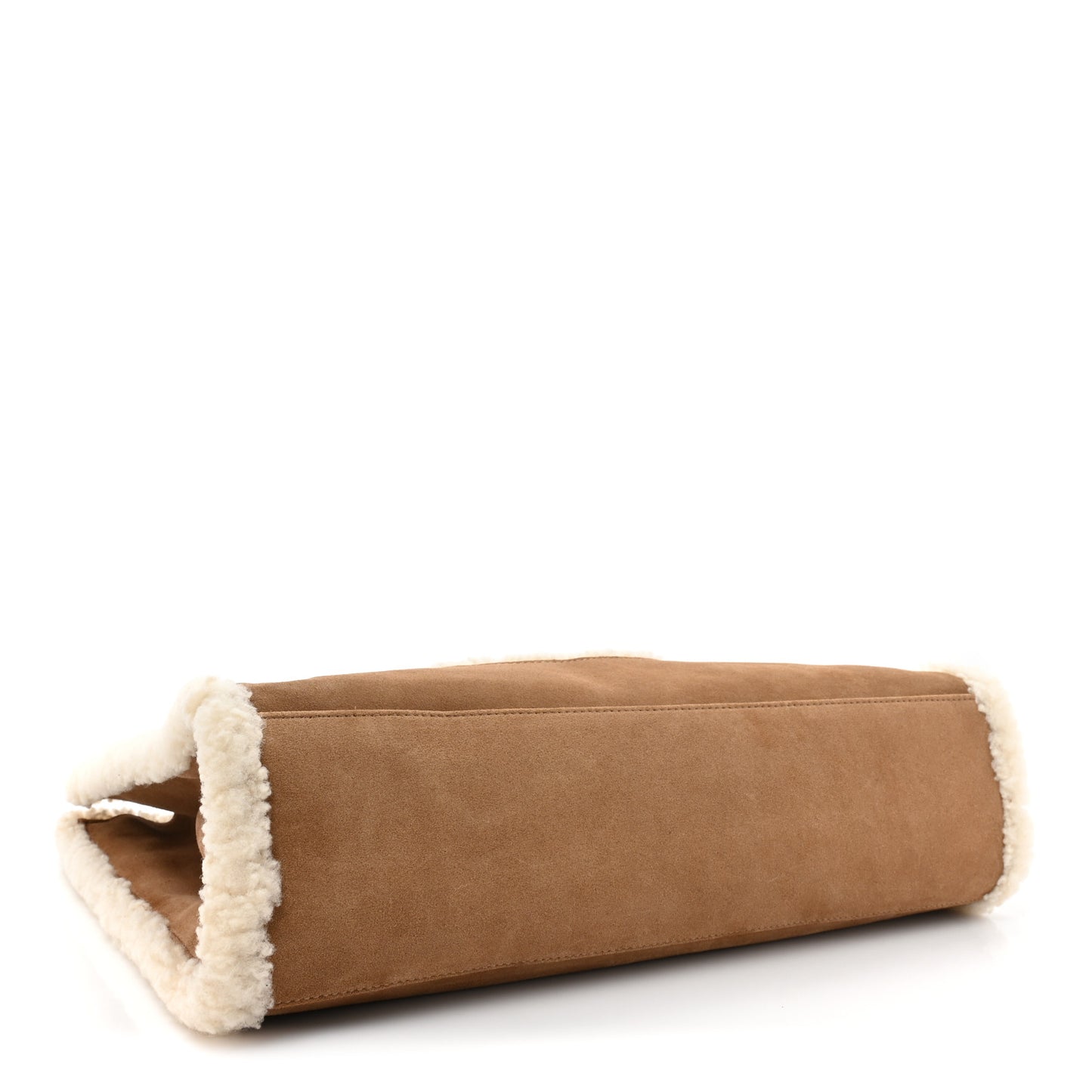 X UGG Suede Shearling Medium Shopping Bag Chestnut