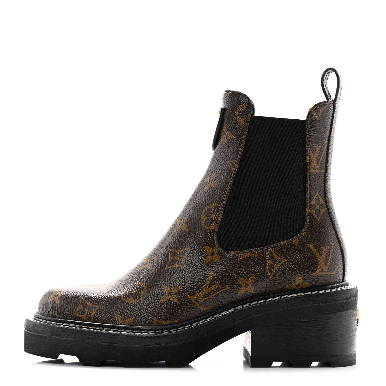 Louis Vuitton Patent Monogram LV Beaubourg Ankle Boots 36 Black