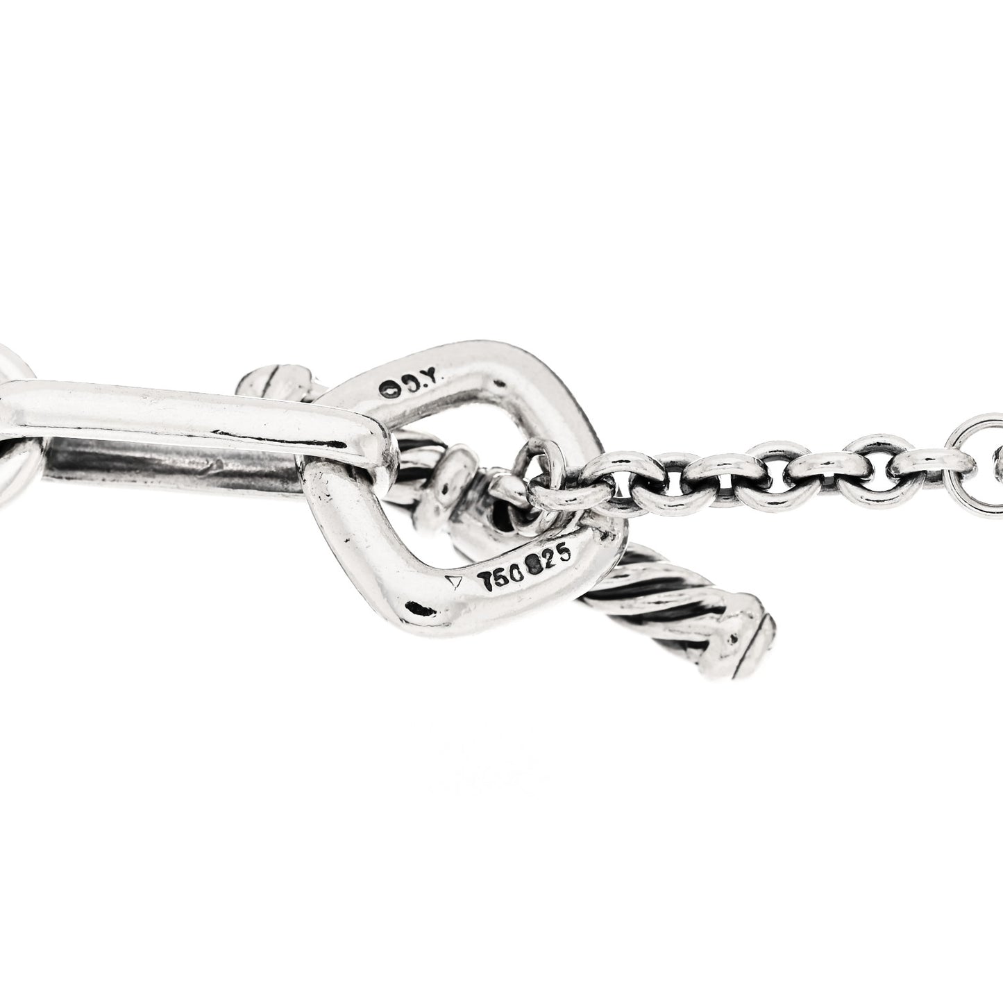 Sterling Silver 18K Yellow Gold Figaro Two Tone Link Necklace