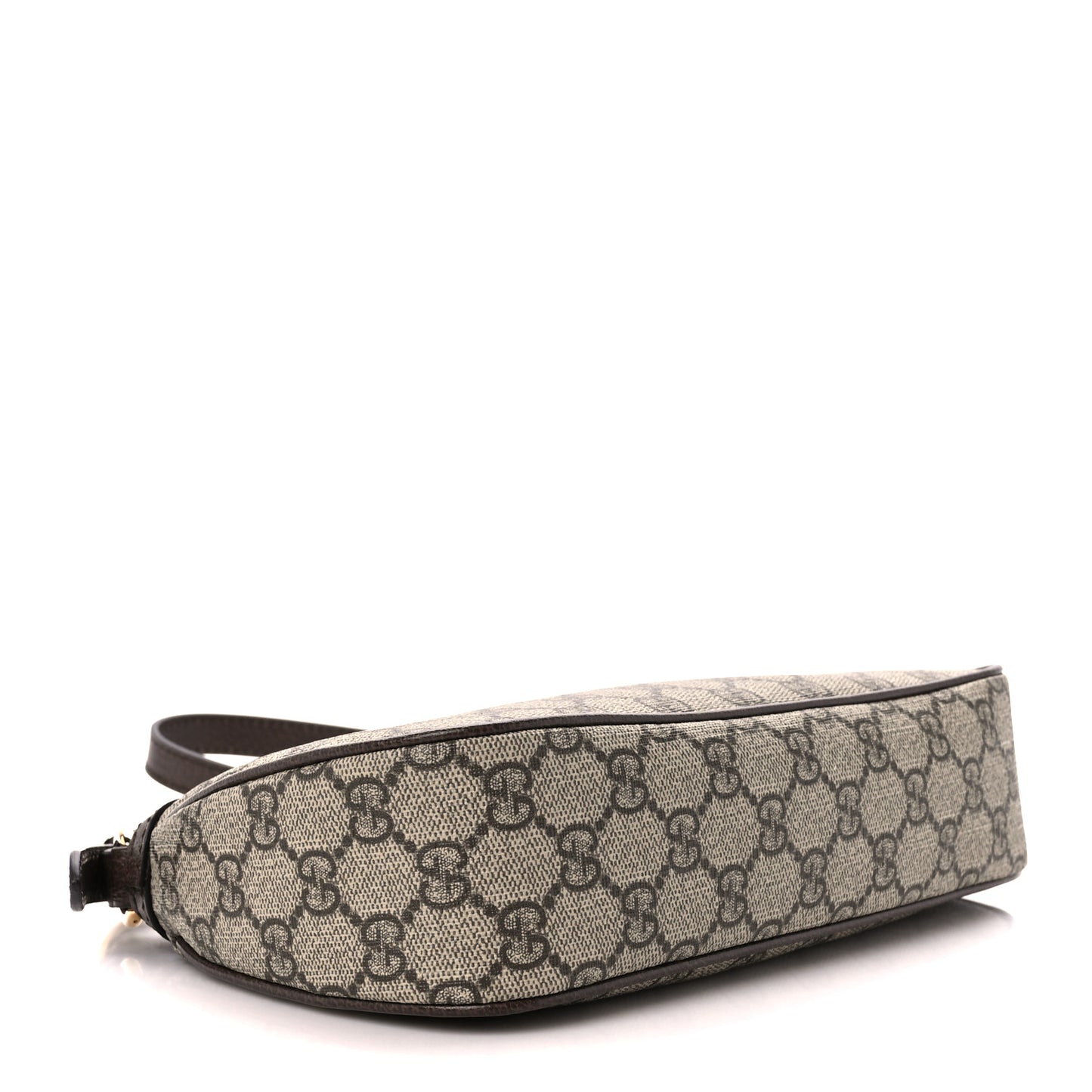 GG Supreme Monogram Textured Dollar Calfskin Small Ophidia Hobo Beige Ebony New Acero