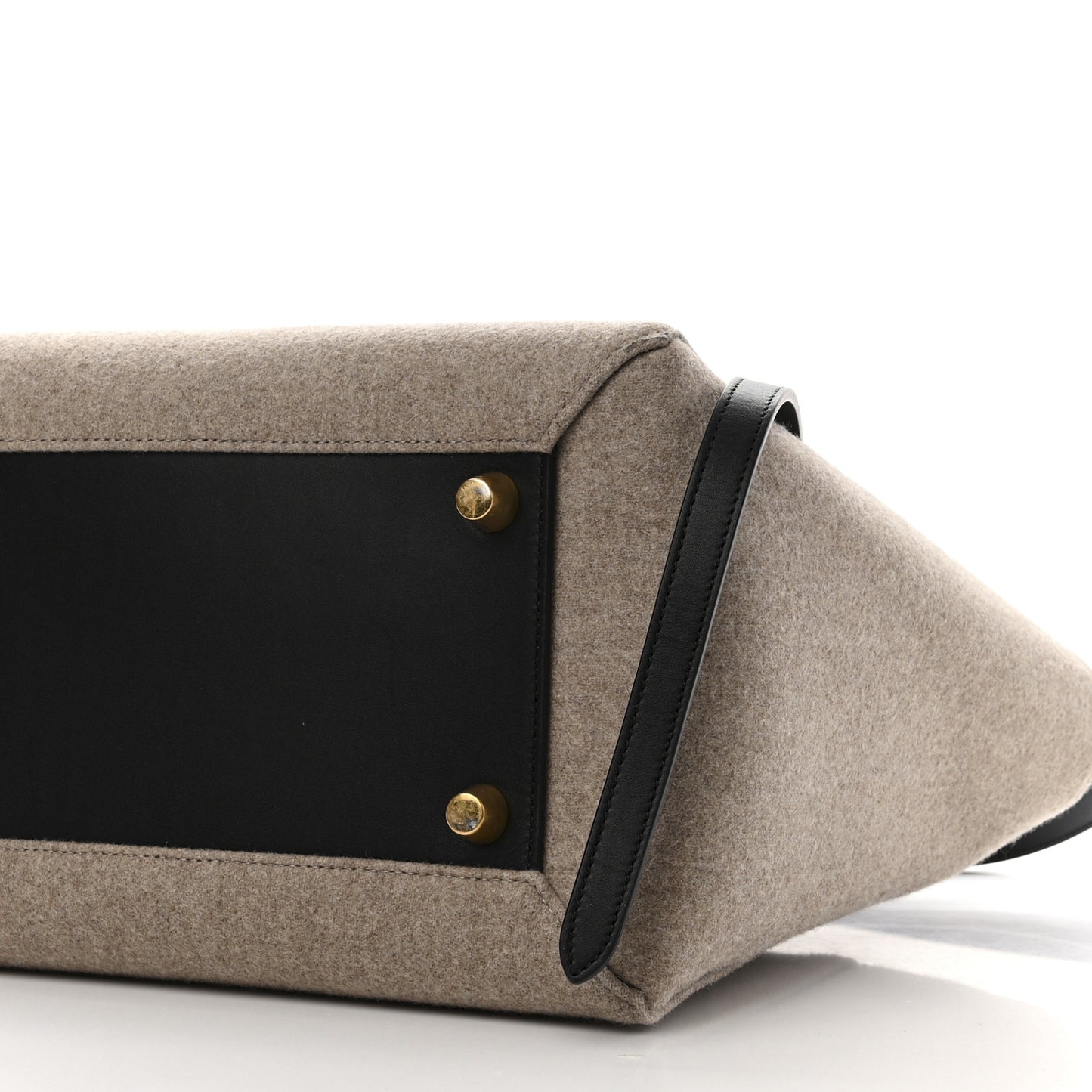 Felt Smooth Calfskin Mini Belt Bag Beige