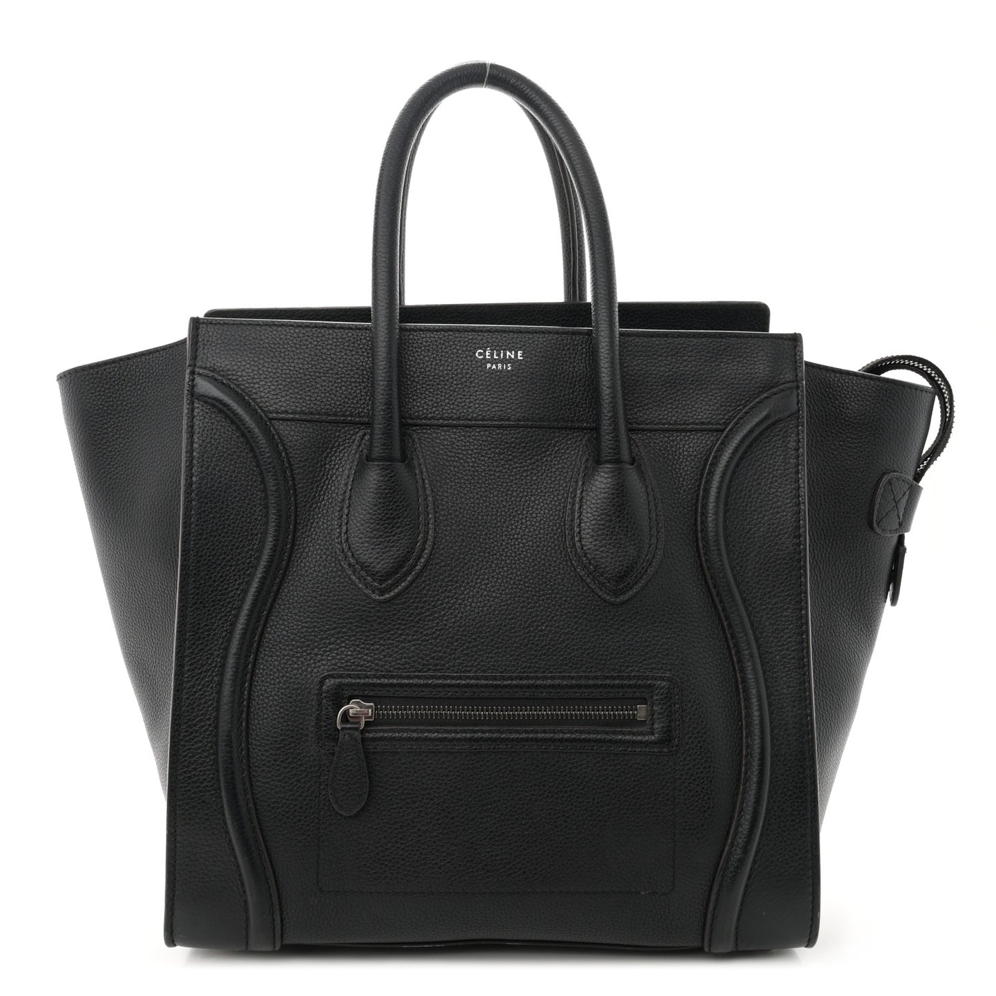 Drummed Calfskin Mini Luggage Black